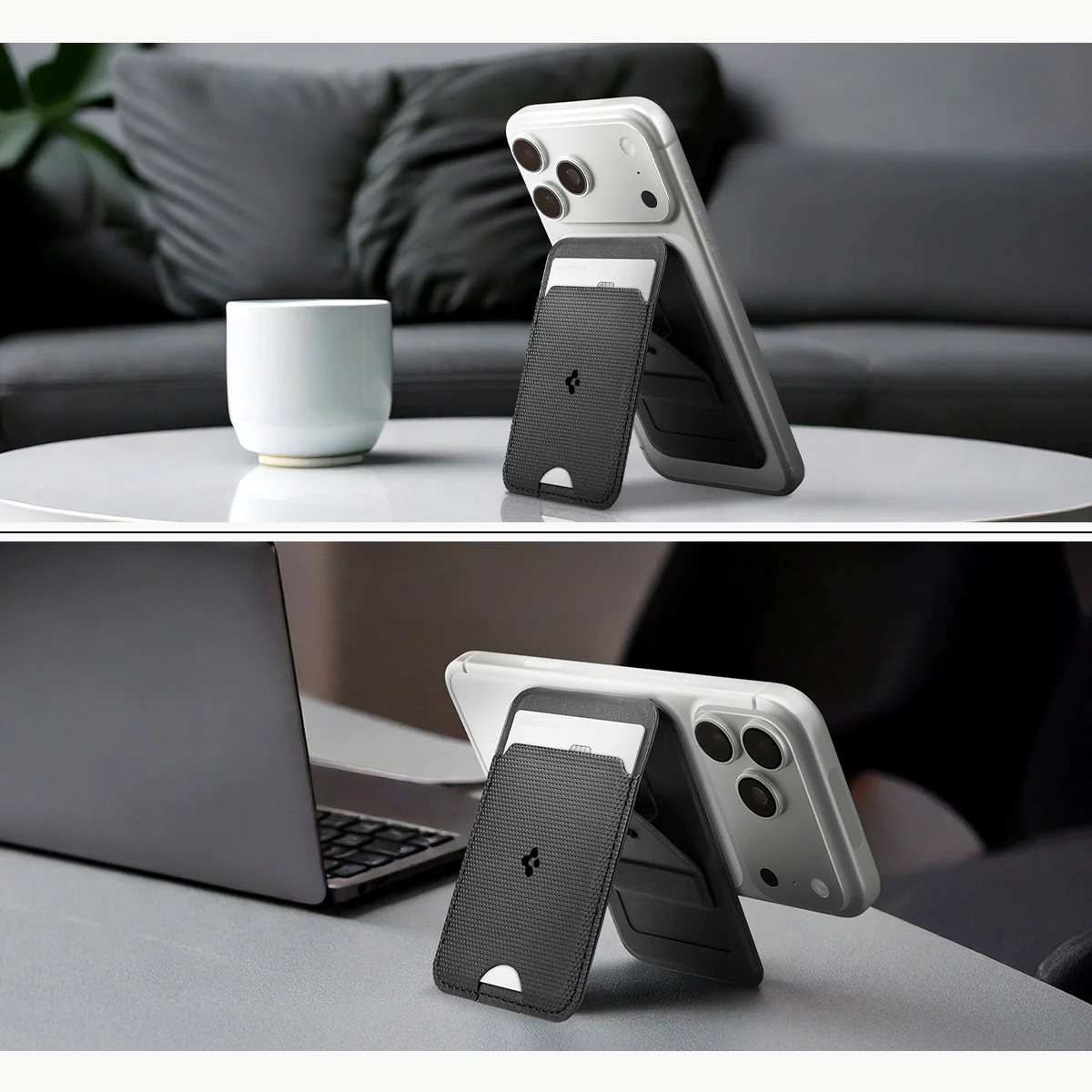 Kartenetui mit Ständer Spigen Slim Fold Mag S314-1 mit MagSafe, Schwarz - Image 16