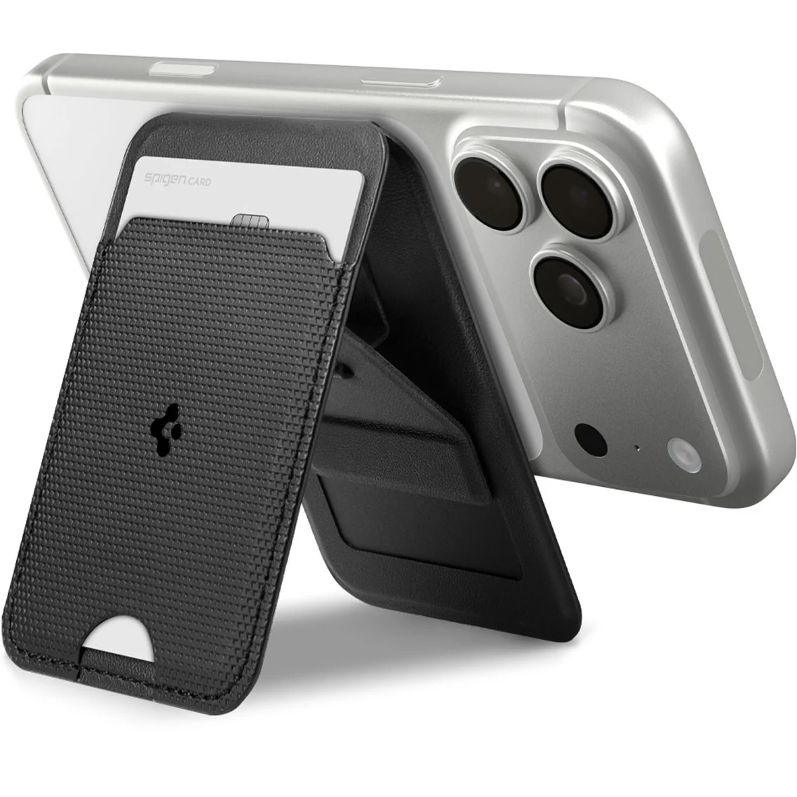 Kartenetui mit Ständer Spigen Slim Fold Mag S314-1 mit MagSafe, Schwarz - Image 2