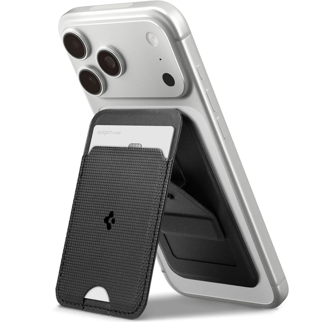 Kartenetui mit Ständer Spigen Slim Fold Mag S314-1 mit MagSafe, Schwarz - Image 3