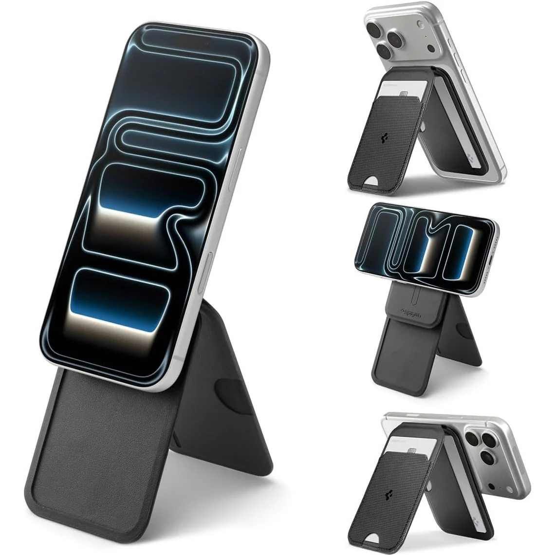 Kartenetui mit Ständer Spigen Slim Fold Mag S314-2 mit MagSafe, Schwarz - Image 14