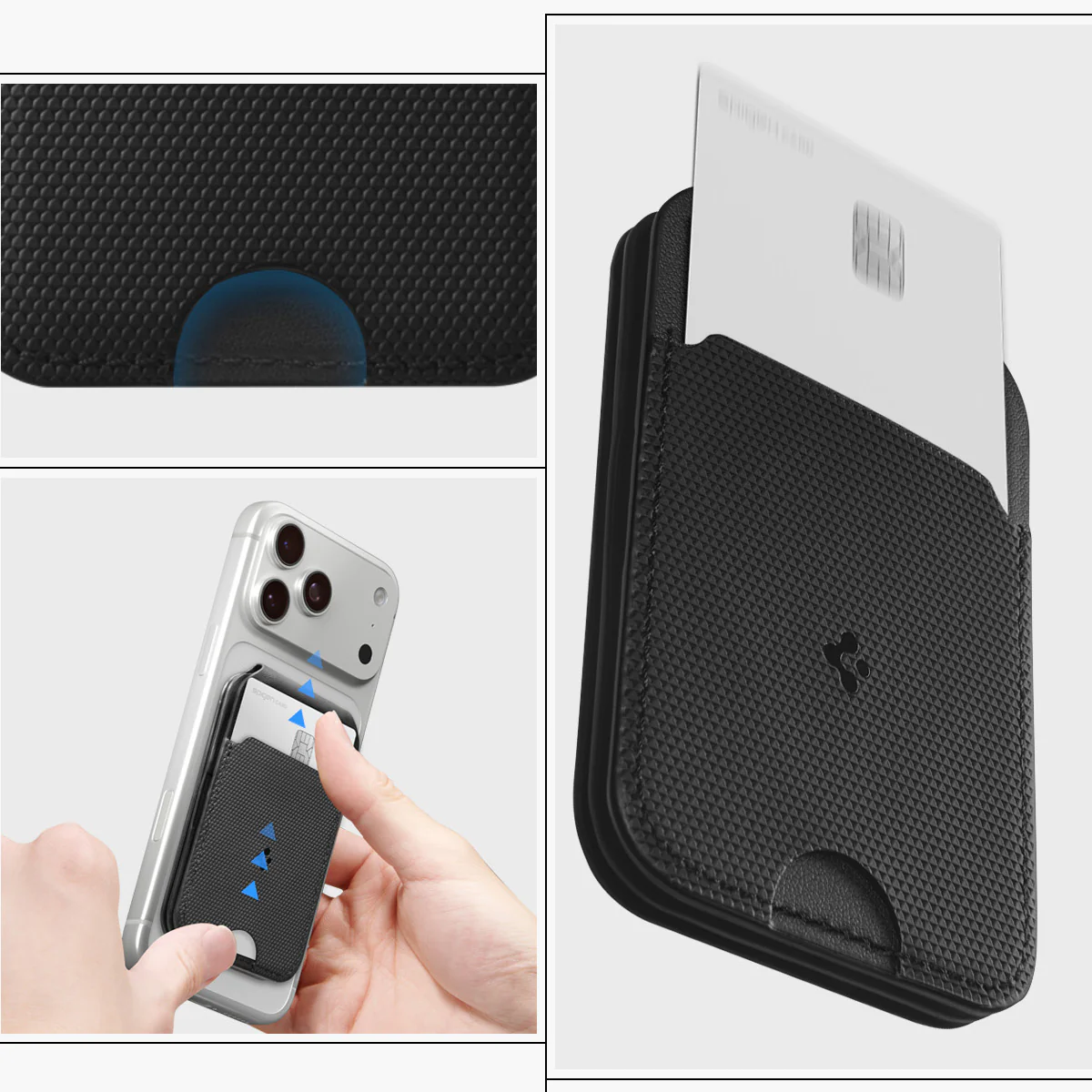 Kartenetui mit Ständer Spigen Slim Fold Mag S314-2 mit MagSafe, Schwarz - Image 15
