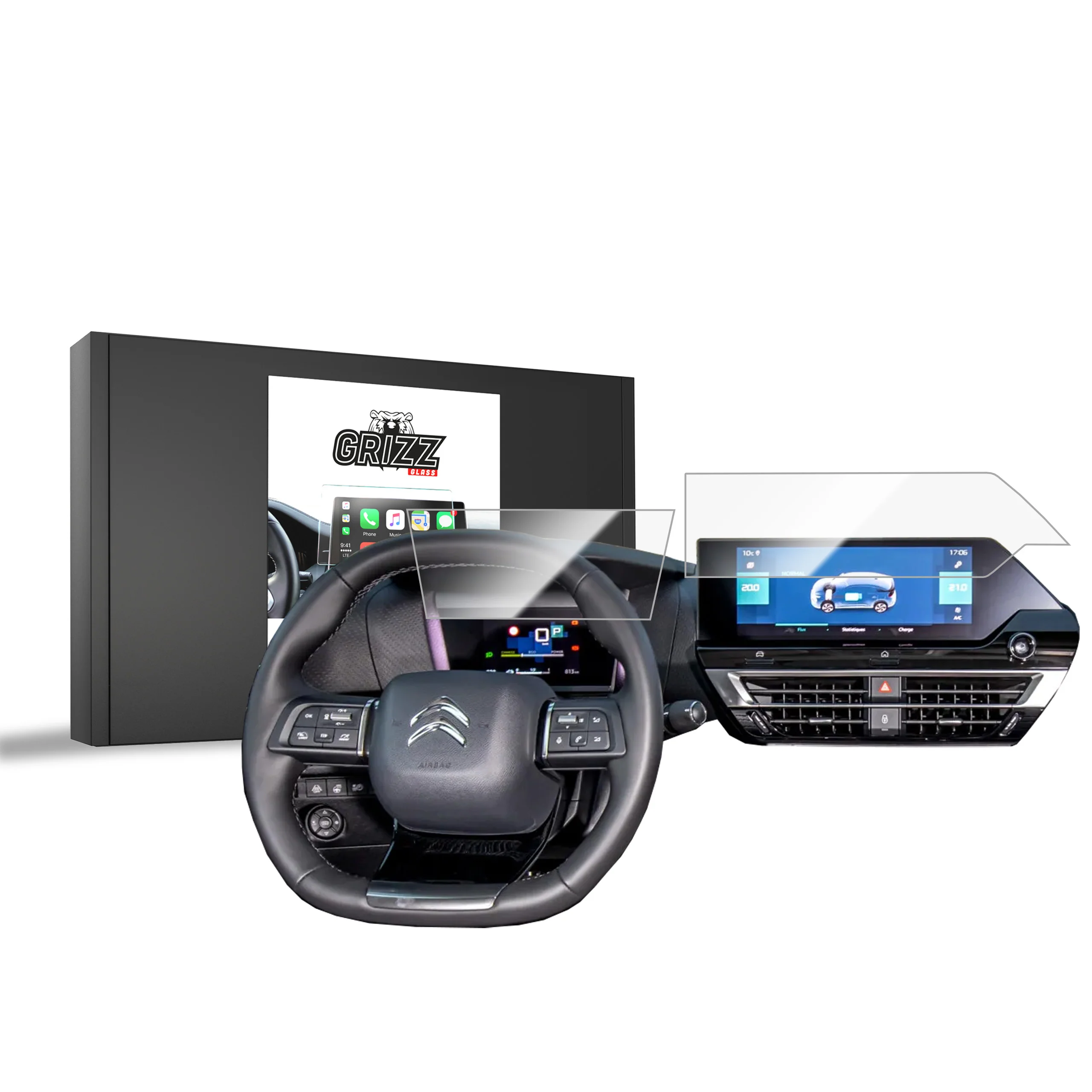 Keramische Autodisplayfolie 2in1 für Citroen C4 X 10" (2022-2024), Grizz Protector