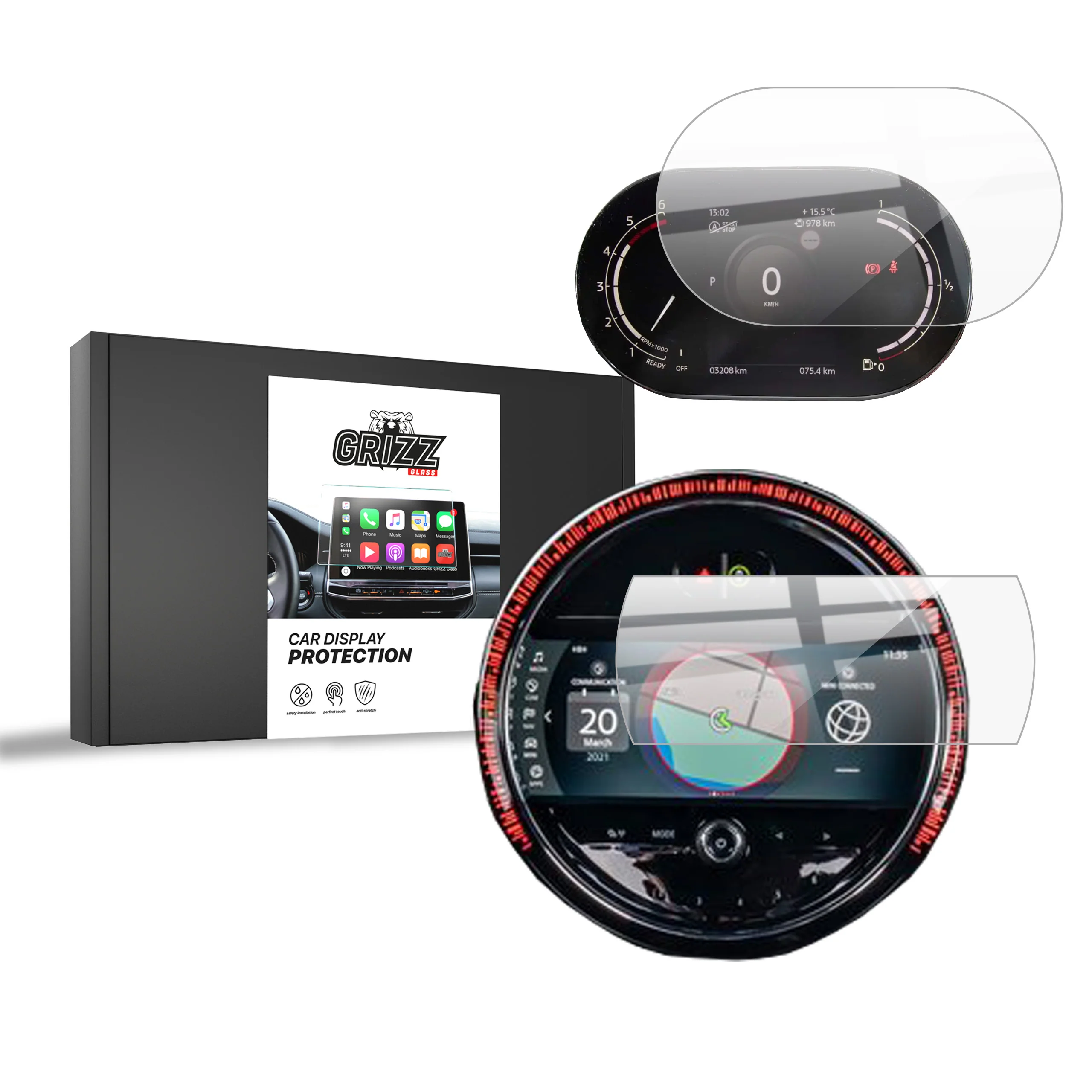 Keramische Autodisplayfolie 2in1 für Mini Clubman 2 (2021-2023), Grizz Protector
