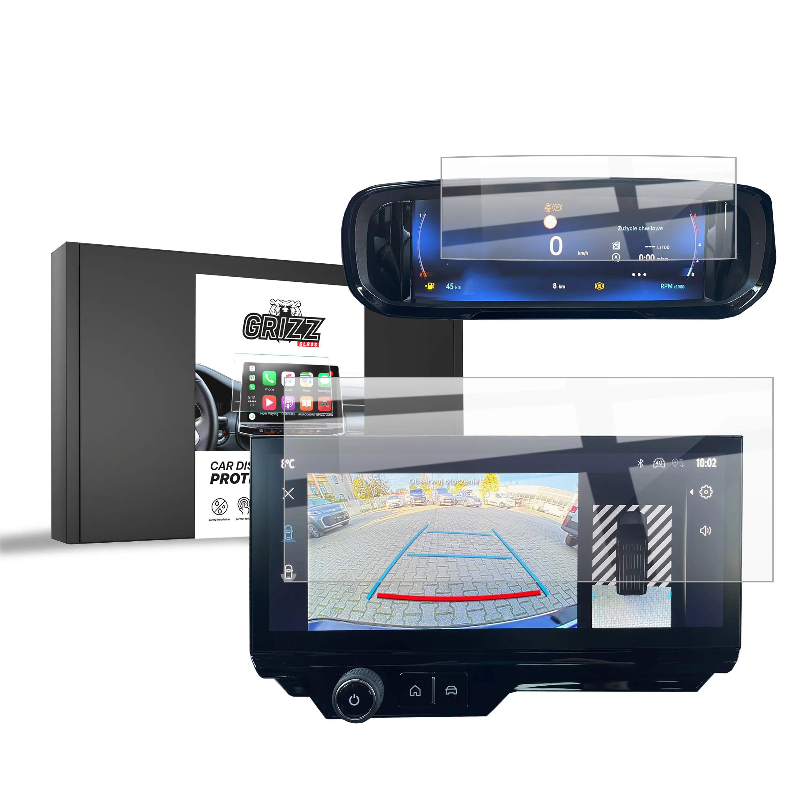 Keramische Autodisplayfolie 2in1 für Toyota Proace City Verso 10" (2024-2025), Grizz Protector