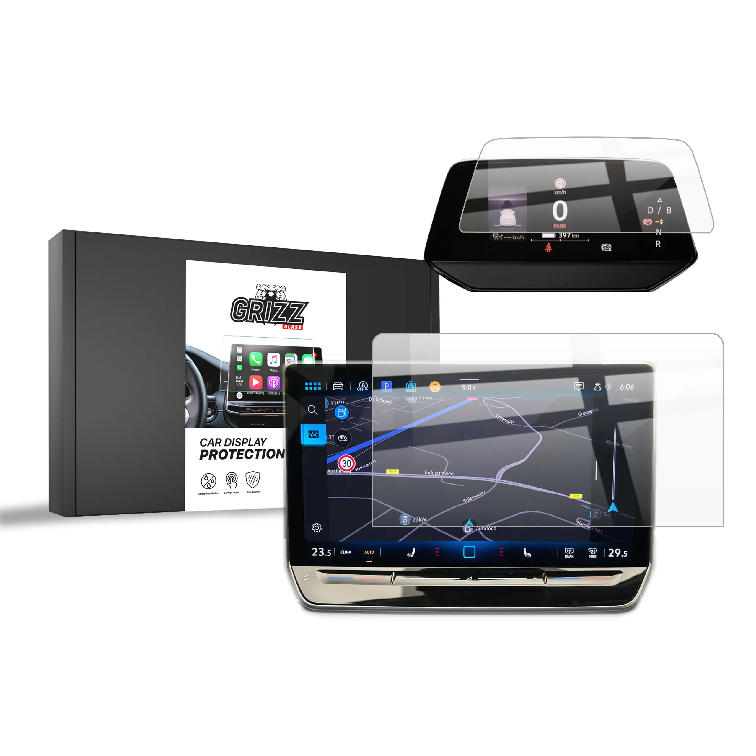 Keramische Autodisplayfolie 2in1 für Volkswagen ID.5 12,9" (2024-2025), Grizz Protector