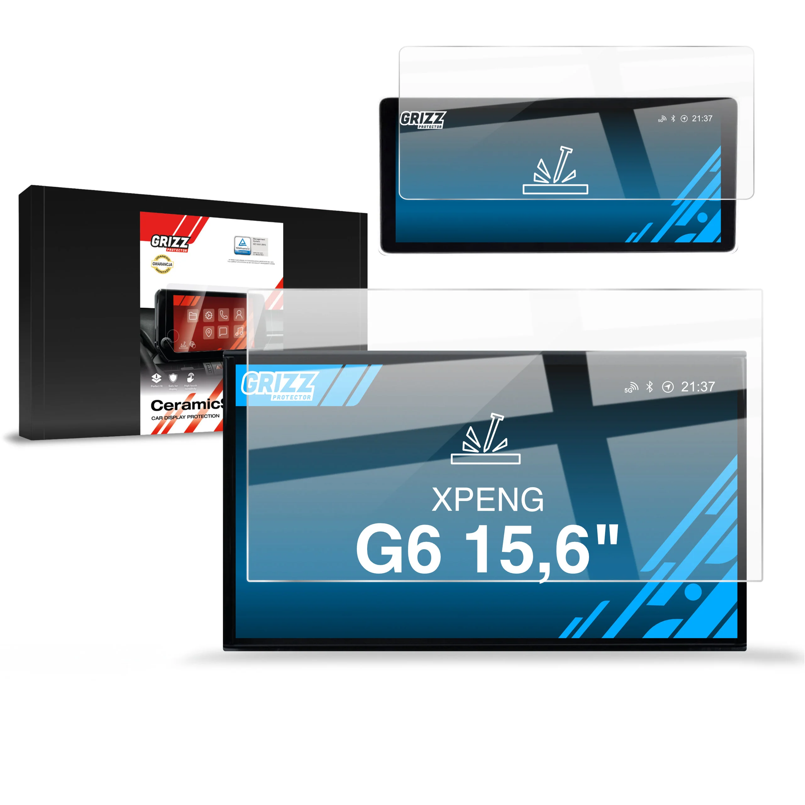 Keramische Autodisplayfolie 2in1 für XPENG G6 15,6" (2025-2026), Grizz Protector