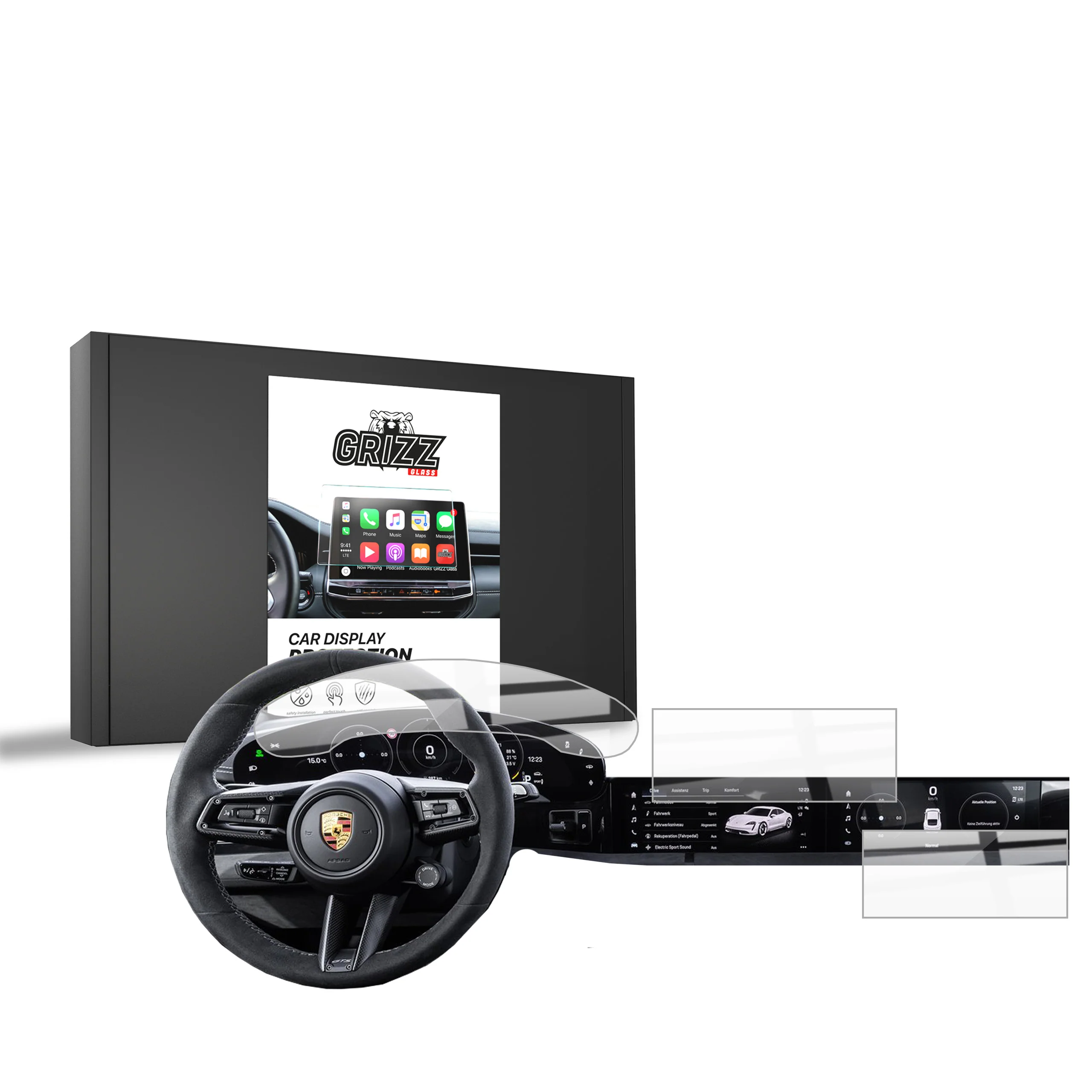 Keramische Autodisplayfolie 3in1 für Porsche Taycan (2019-2025), Grizz Protector