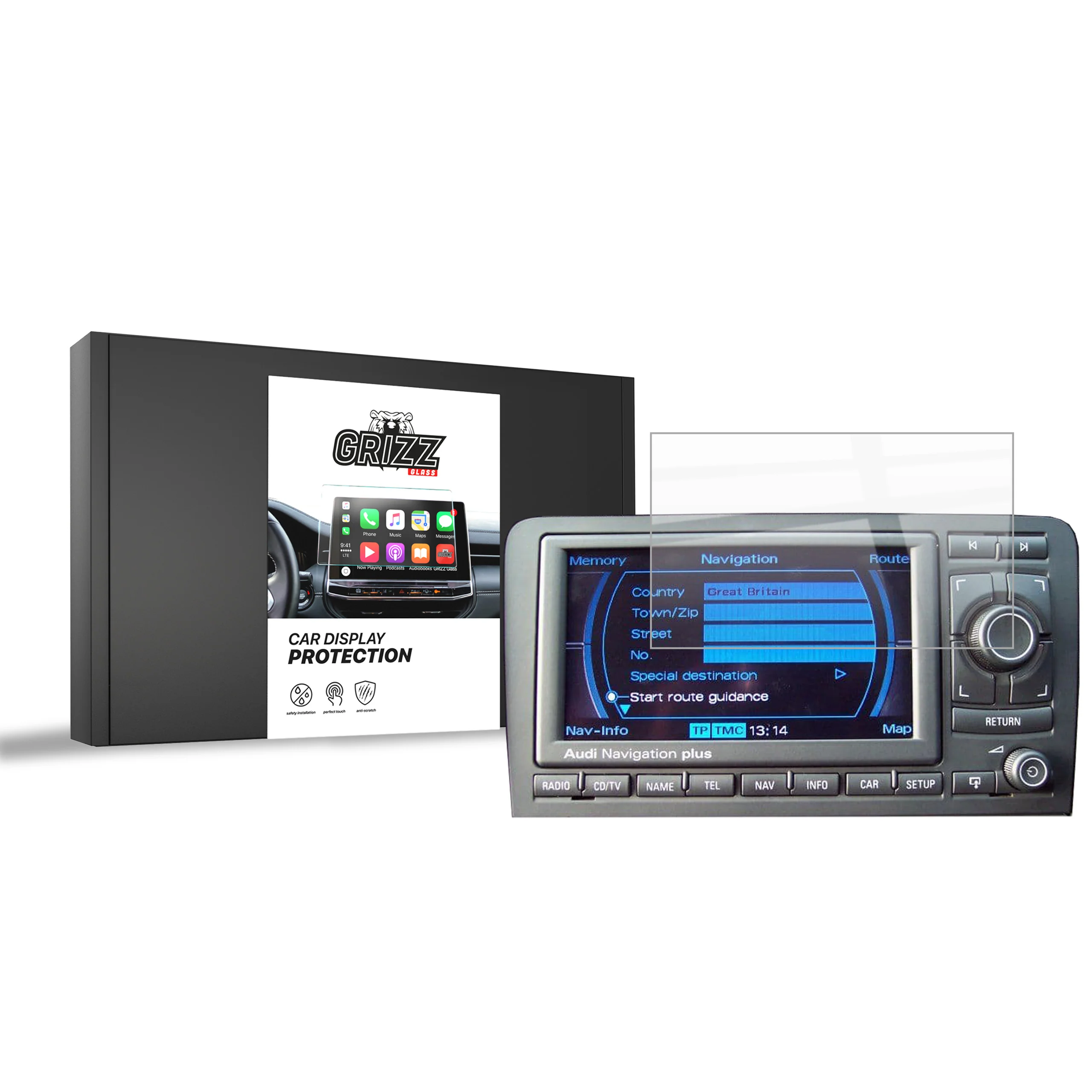 Keramische Autodisplayfolie für Audi A4 B6 RSN-E 6,5" (2000-2004), Grizz Protector