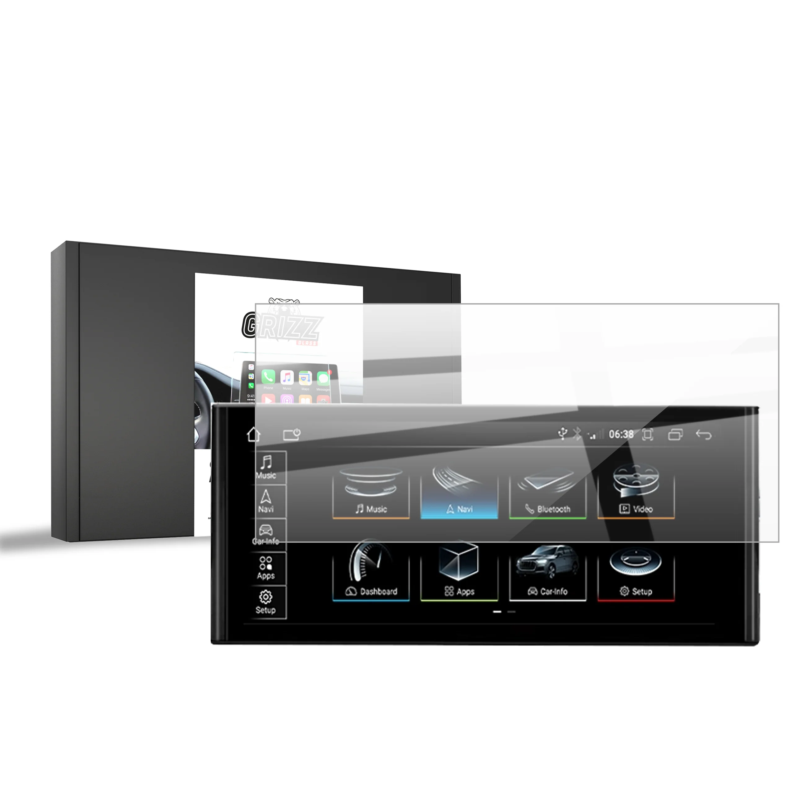 Keramische Autodisplayfolie für Audi A6 C7 Android Radio 12,3" (2012-2018), Grizz Protector