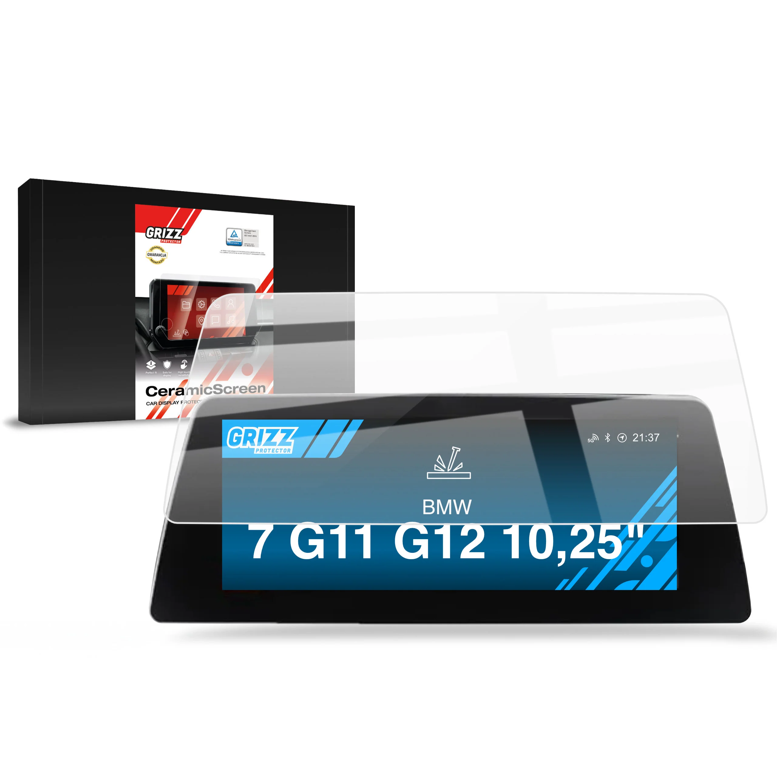 Keramische Autodisplayfolie für BMW 7 G11 G12 10,25" (2015-2023), Grizz Protector