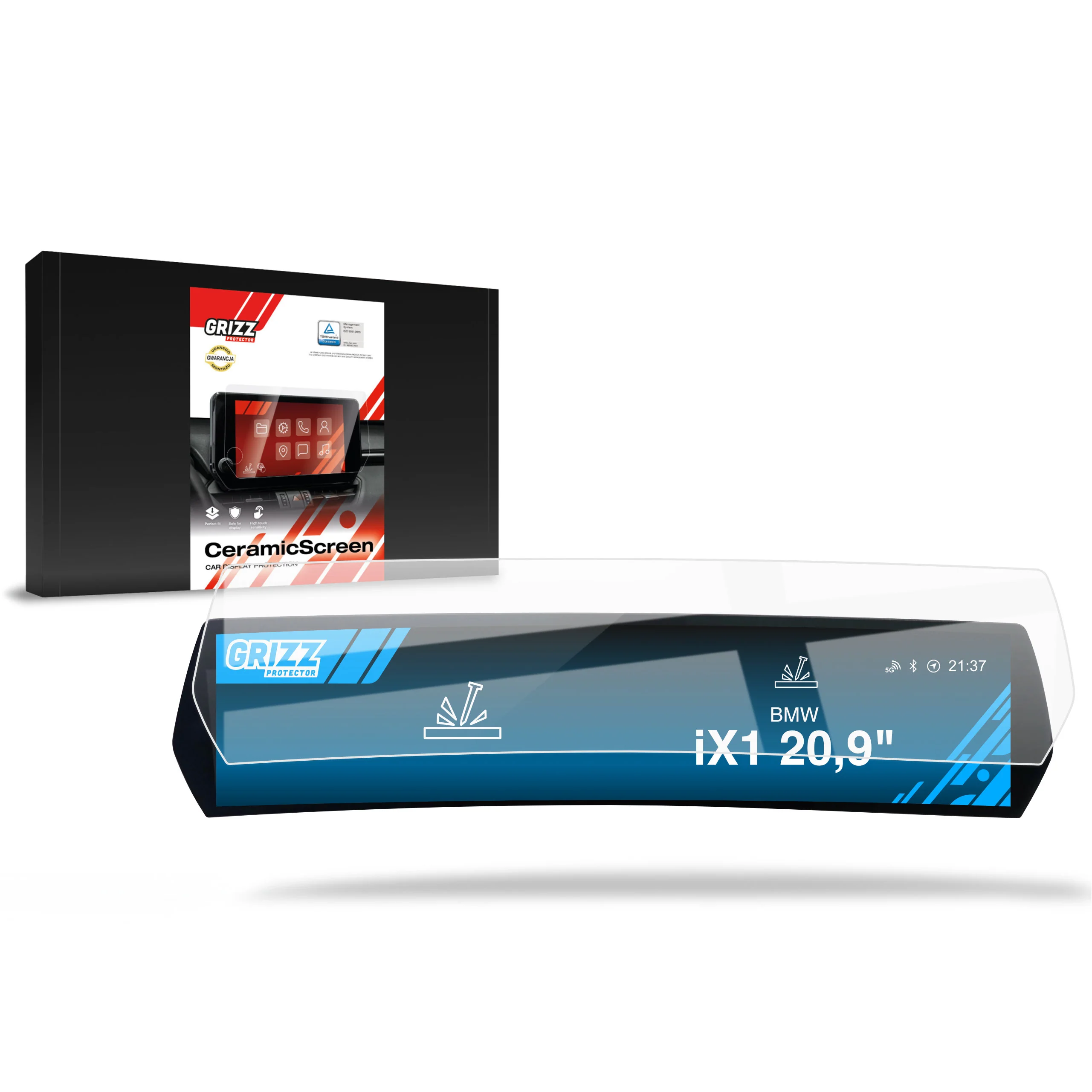 Keramische Autodisplayfolie für BMW iX1 (2022-2026), Grizz Protector