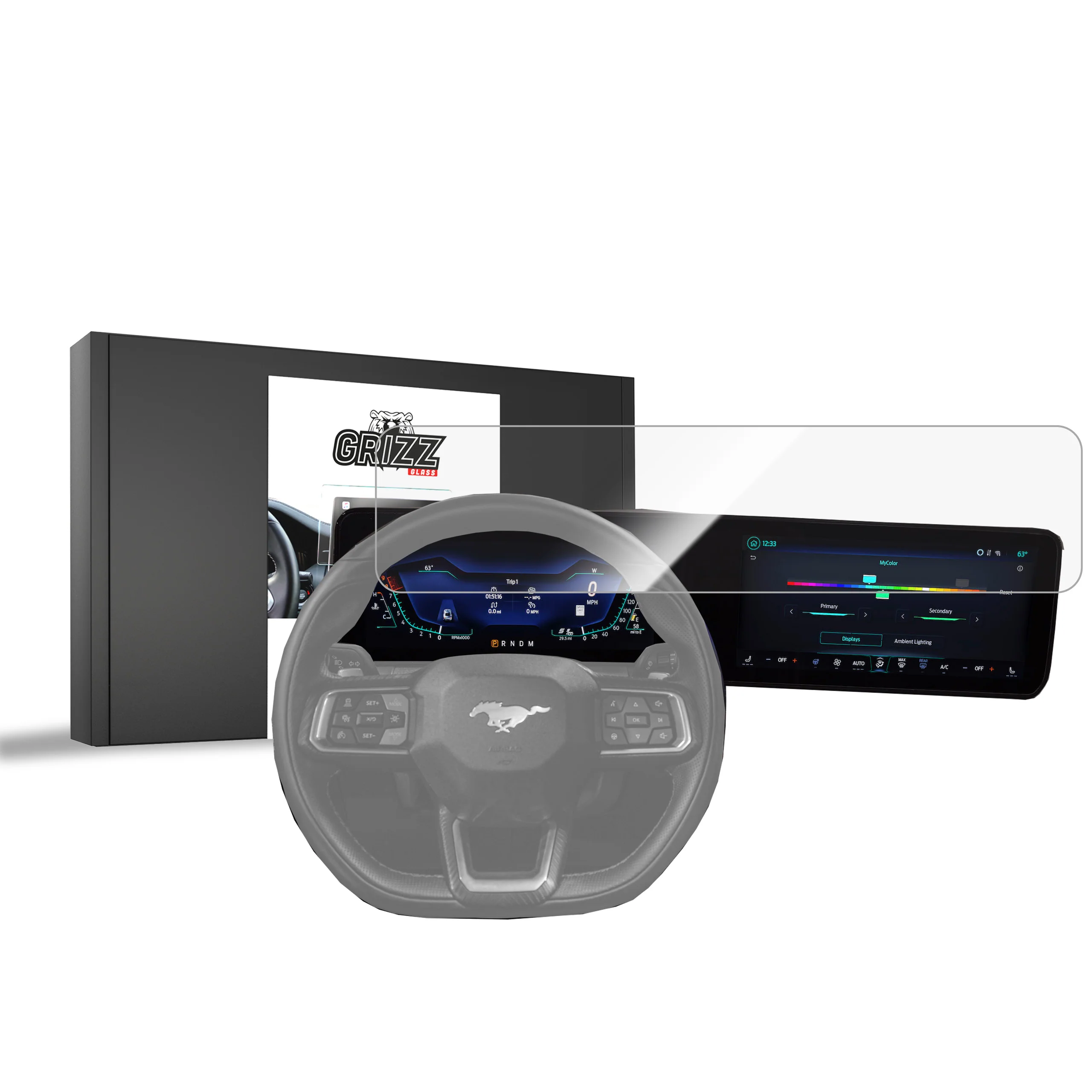 Keramische Autodisplayfolie für Ford Mustang 7 (2023-2025), Grizz Protector