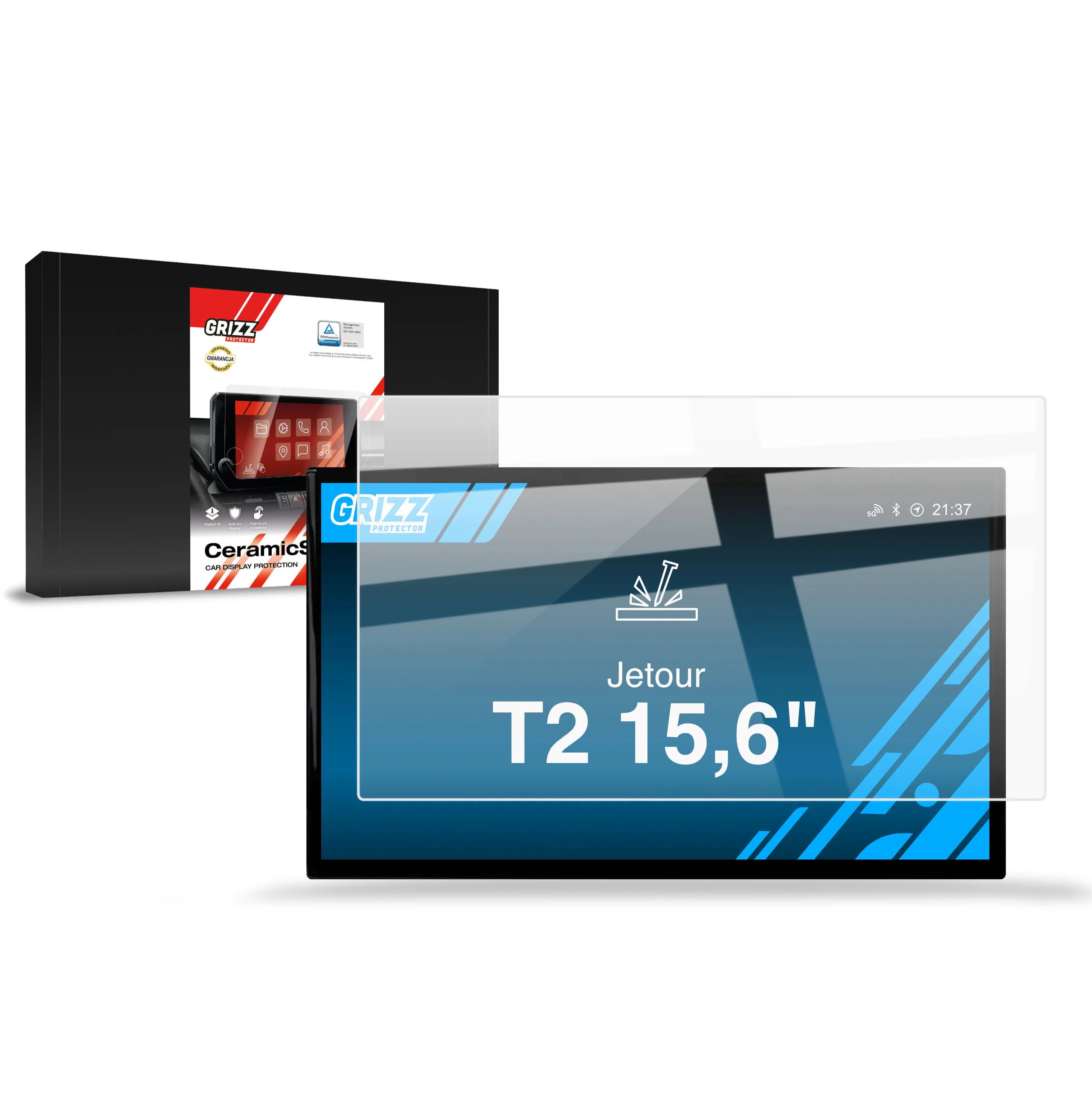 Keramische Autodisplayfolie für Jetour T2 15,6" (2025-2026), Grizz Protector