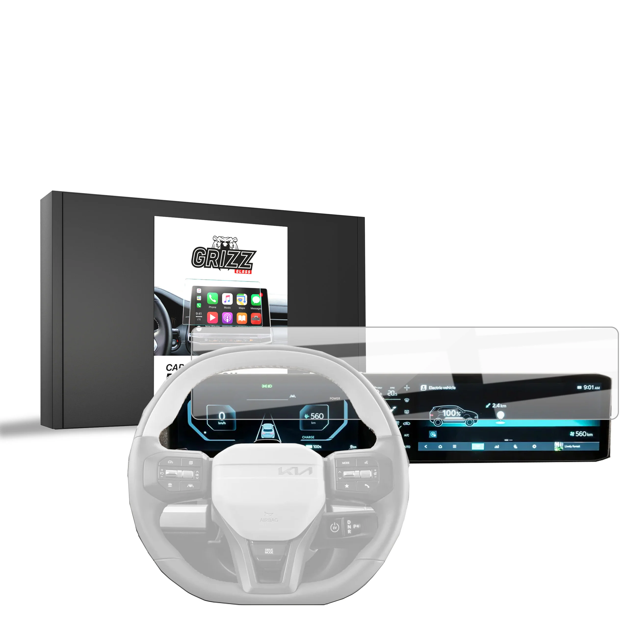 Keramische Autodisplayfolie für Kia EV3 GT Line 24" (2025), Grizz Protector