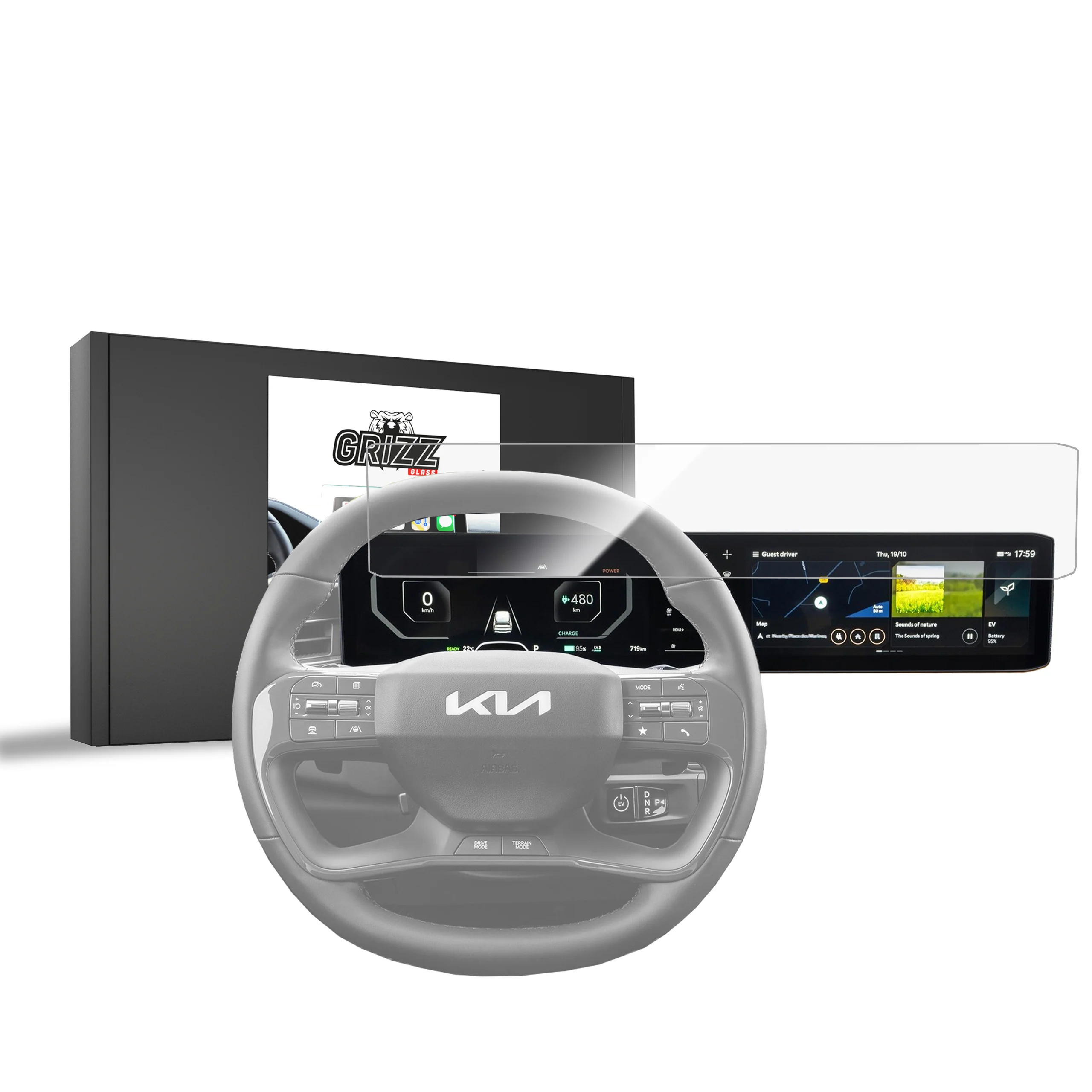 Keramische Autodisplayfolie für Kia EV9 (2023-2025), Grizz Protector