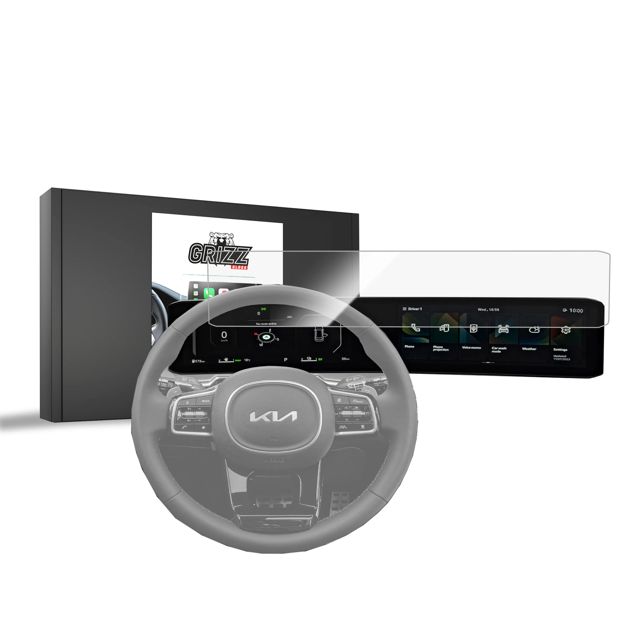 Keramische Autodisplayfolie für Kia Sorento 4 Prestige (2023-2025), Grizz Protector
