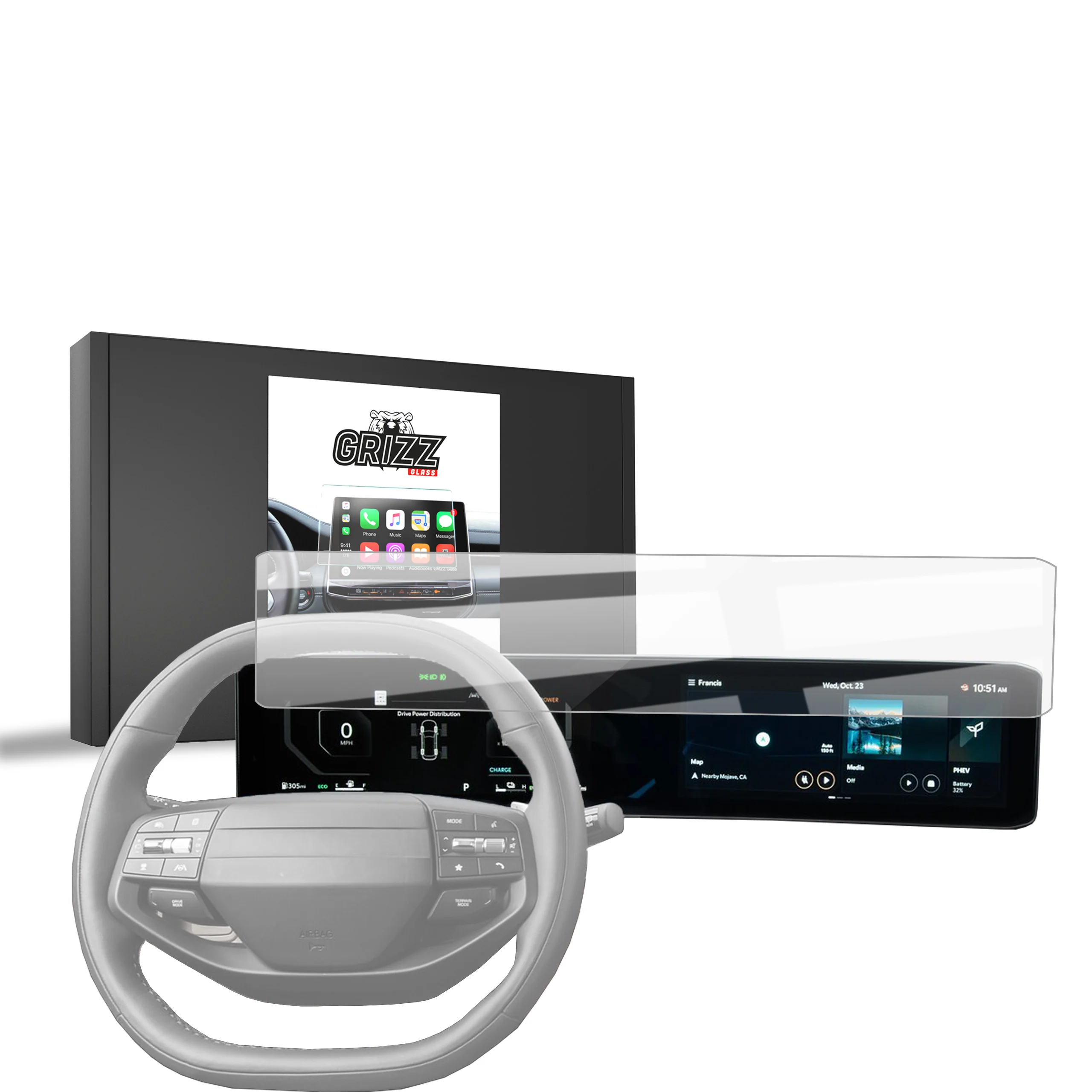 Keramische Autodisplayfolie für Kia Sportage 5 Business Line Facelift 24" (2025), Grizz Protector