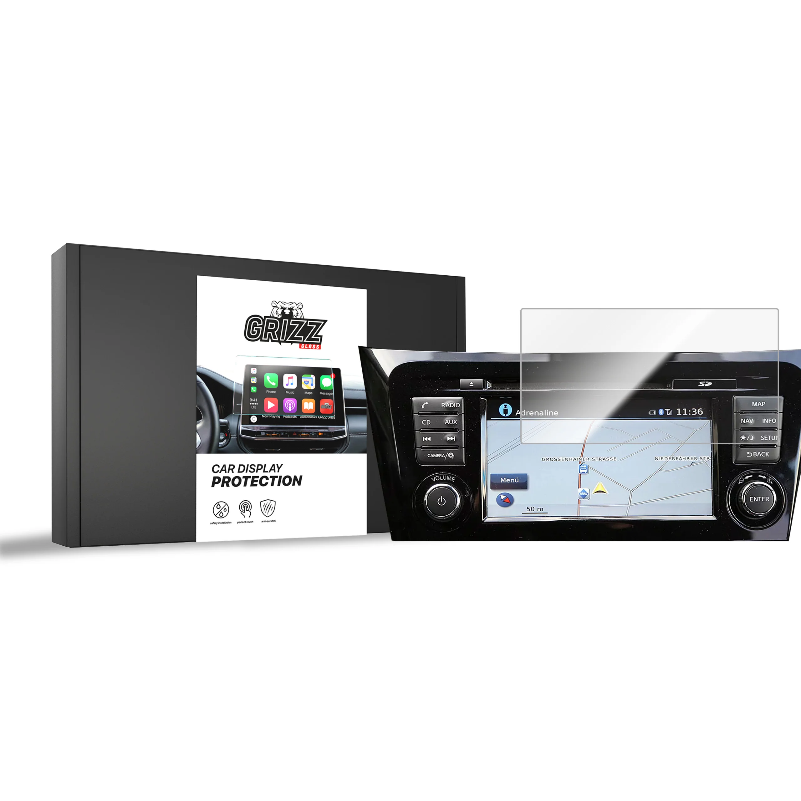 Keramische Autodisplayfolie für Nissan Qashqai 2 (2013-2021), Grizz Protector