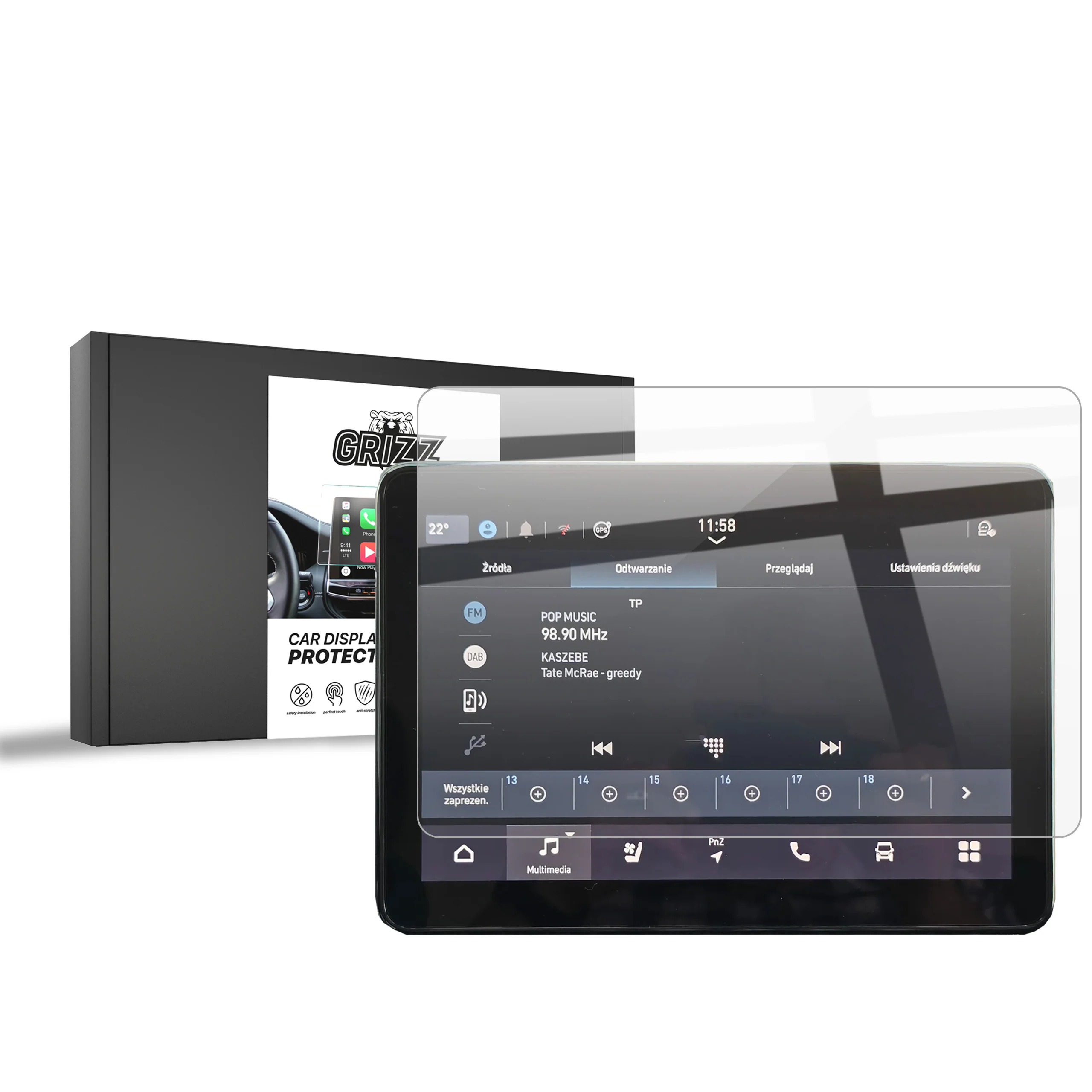 Keramische Autodisplayfolie für Opel Movano 10" (2024-2025), Grizz Protector