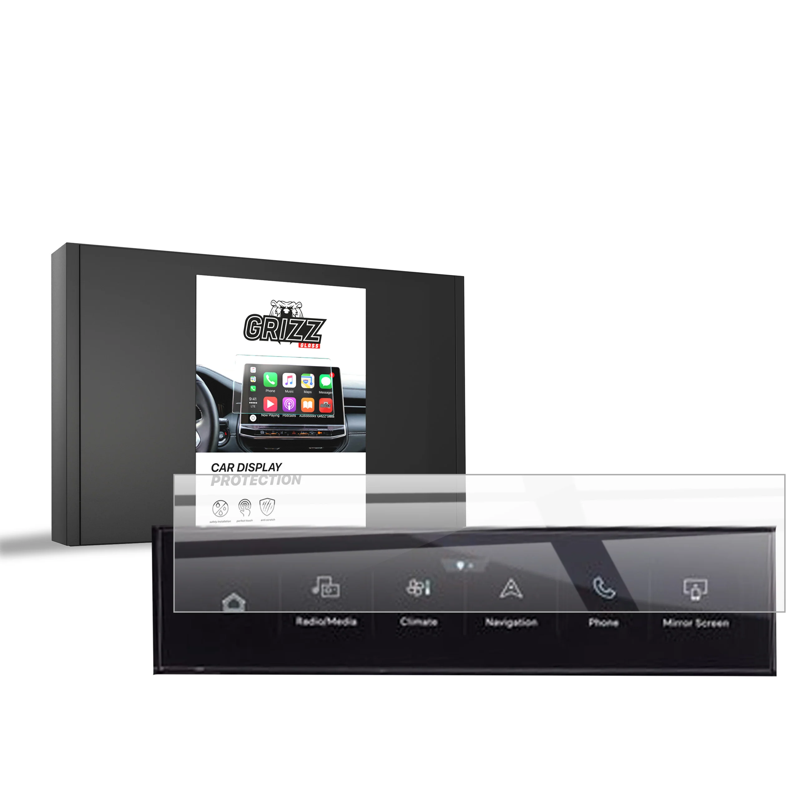 Keramische Autodisplayfolie für Peugeot 3008 AC Panel (2024-2025), Grizz Protector