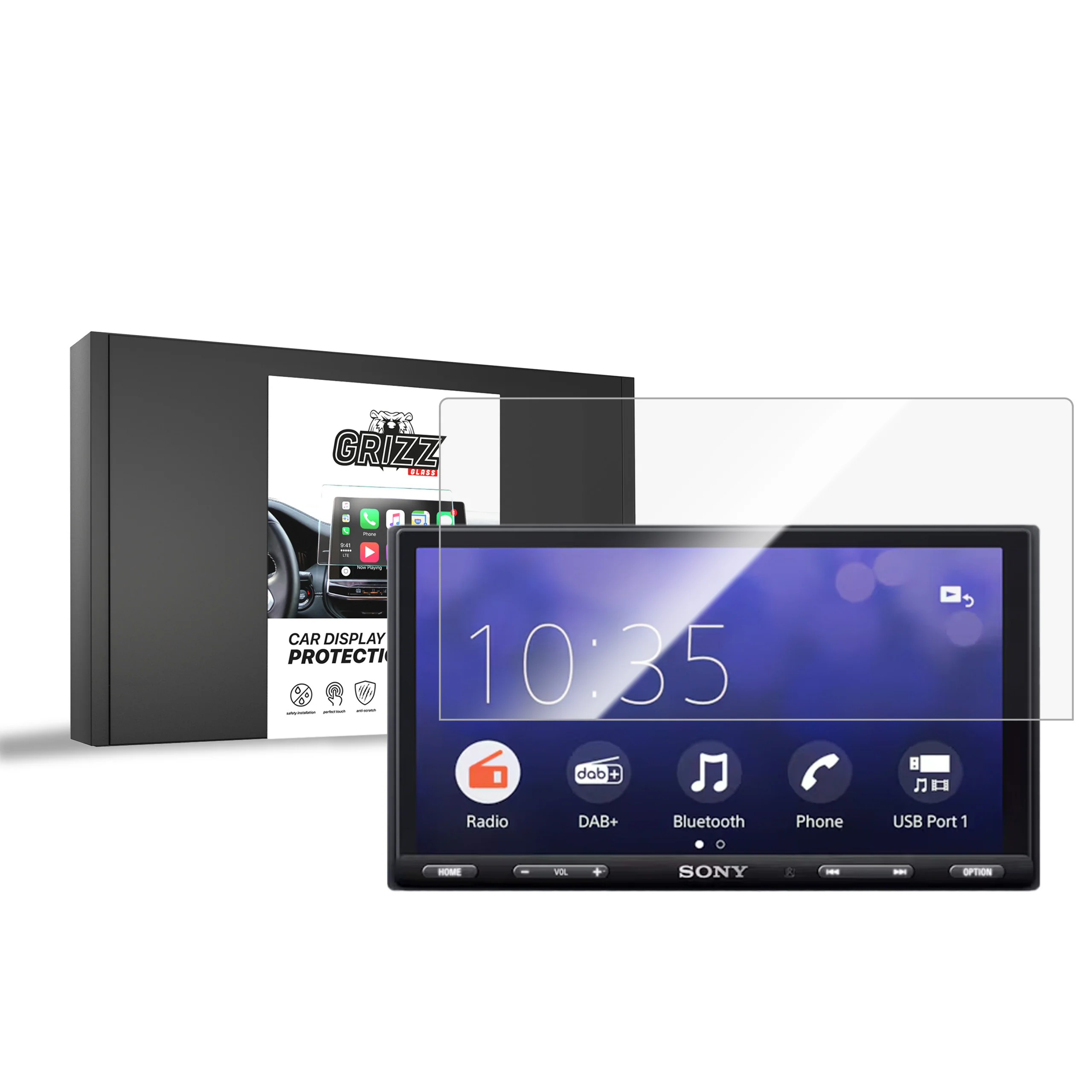 Keramische Autodisplayfolie für Sony XAV-AX3250 6,95" 2DIN, Grizz Protector
