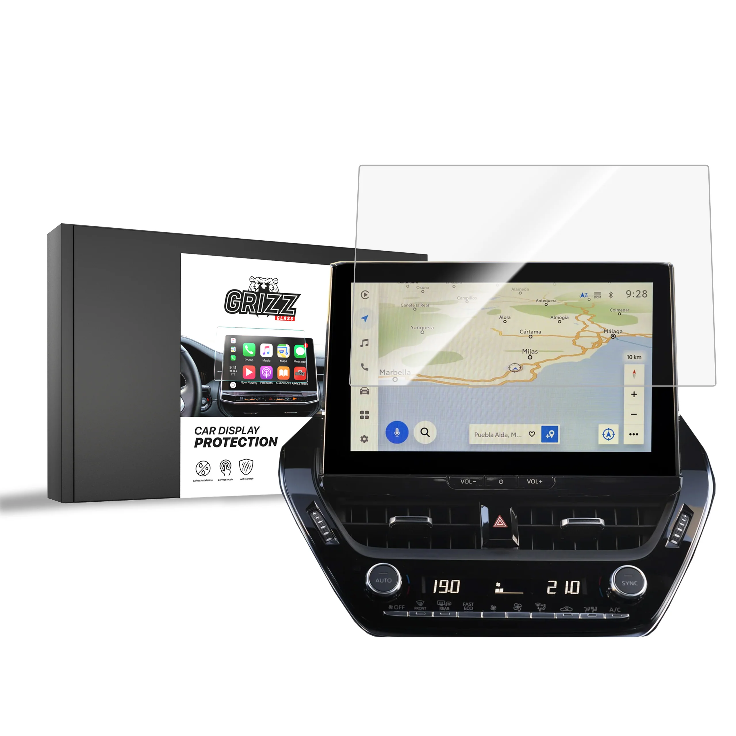 Keramische Autodisplayfolie für Toyota RAV4 10,5" (2022-2025), Grizz Protector