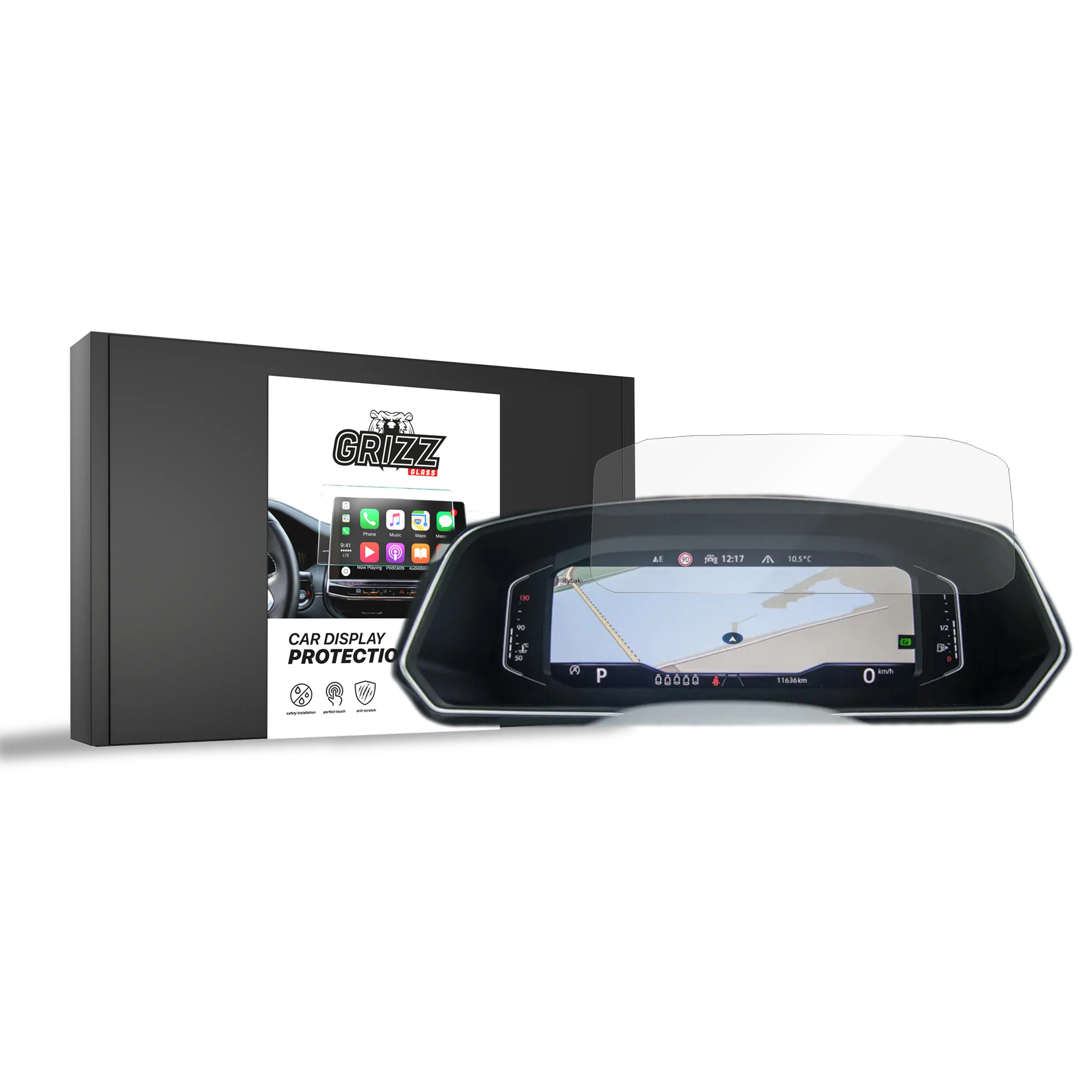 Keramische Autodisplayfolie für Volkswagen T-Cross Digital Cockpit Pro 10,25" (2019-2025), Grizz Protector