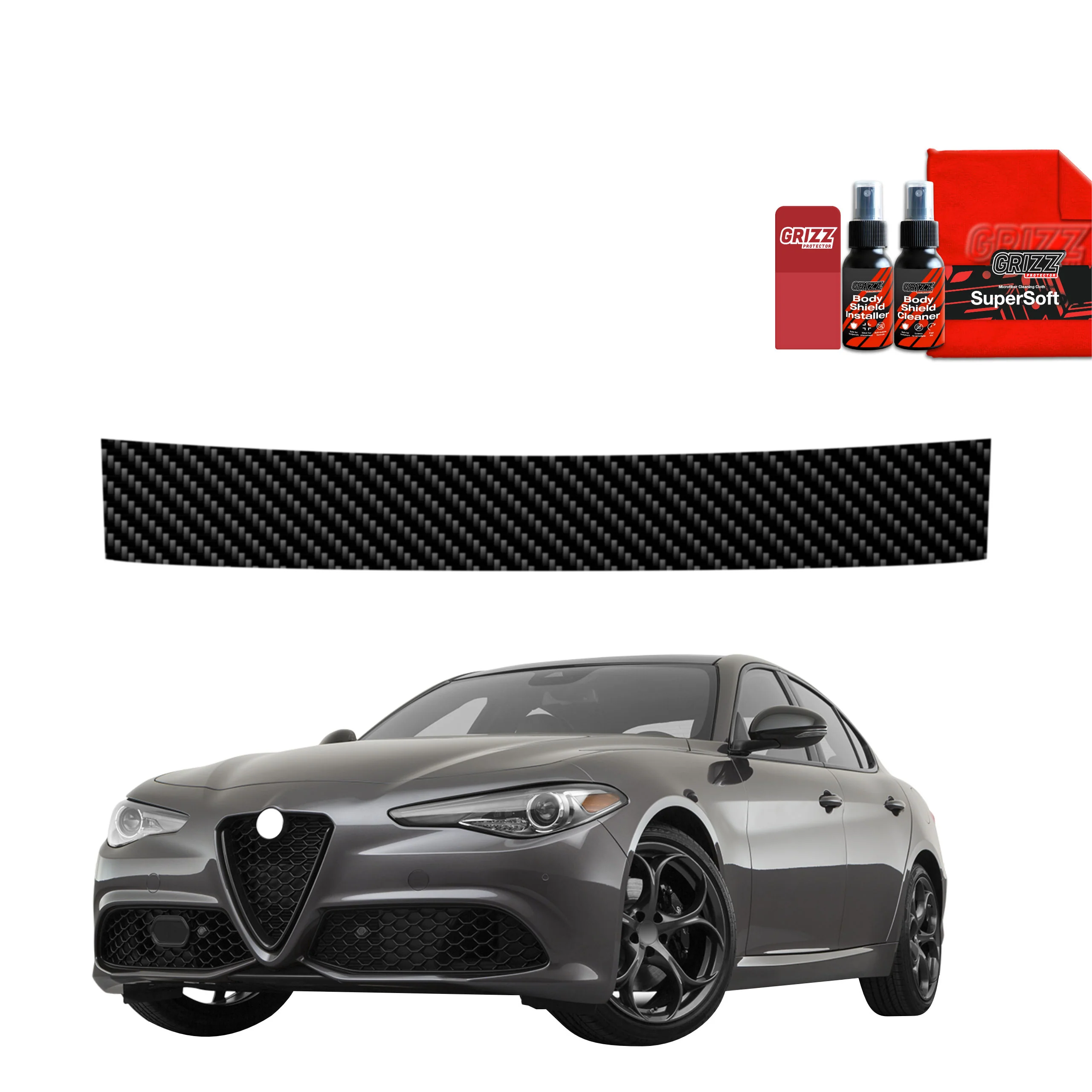 Kohlenstoff Grizz Protector schutzfolie für Ladekante - Alfa Romeo Giulia (2023-2025)