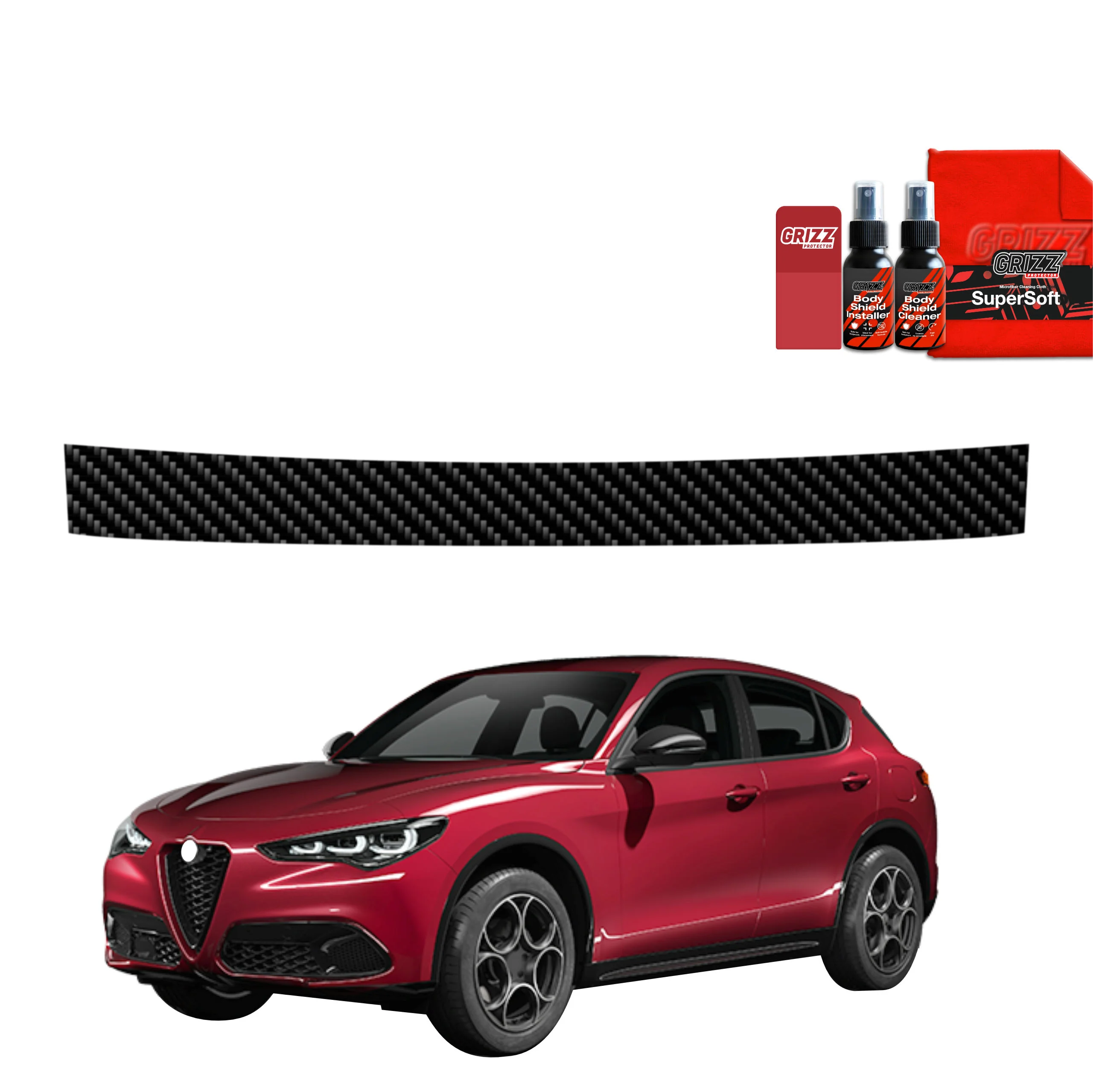 Kohlenstoff Schutzfolie Grizz Protector für Ladekante - Alfa Romeo Stelvio (2023-2025)