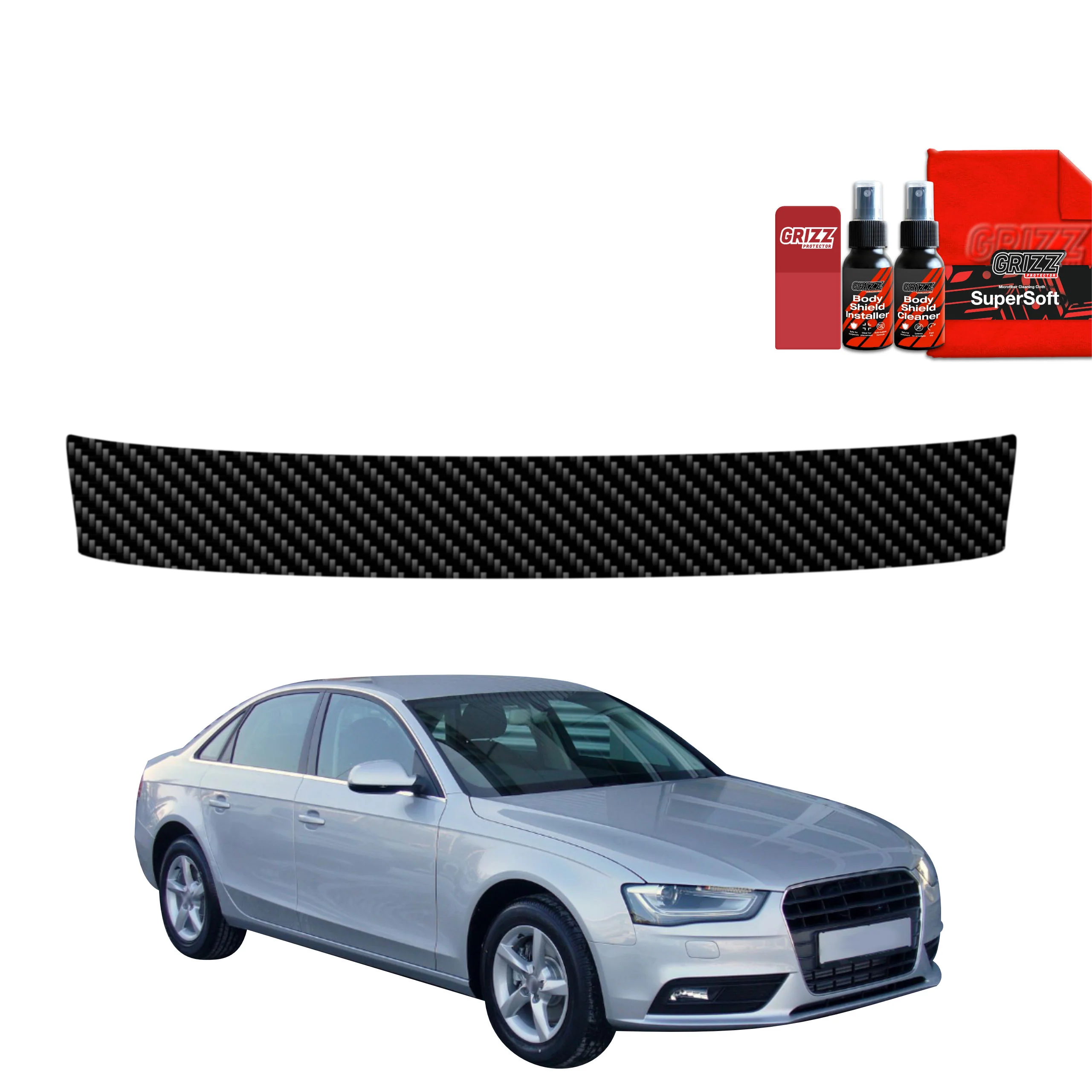 Kohlenstoff Schutzfolie Grizz Protector für Ladekante - Audi A4 B8 Sedan Facelifting (2011-2015)