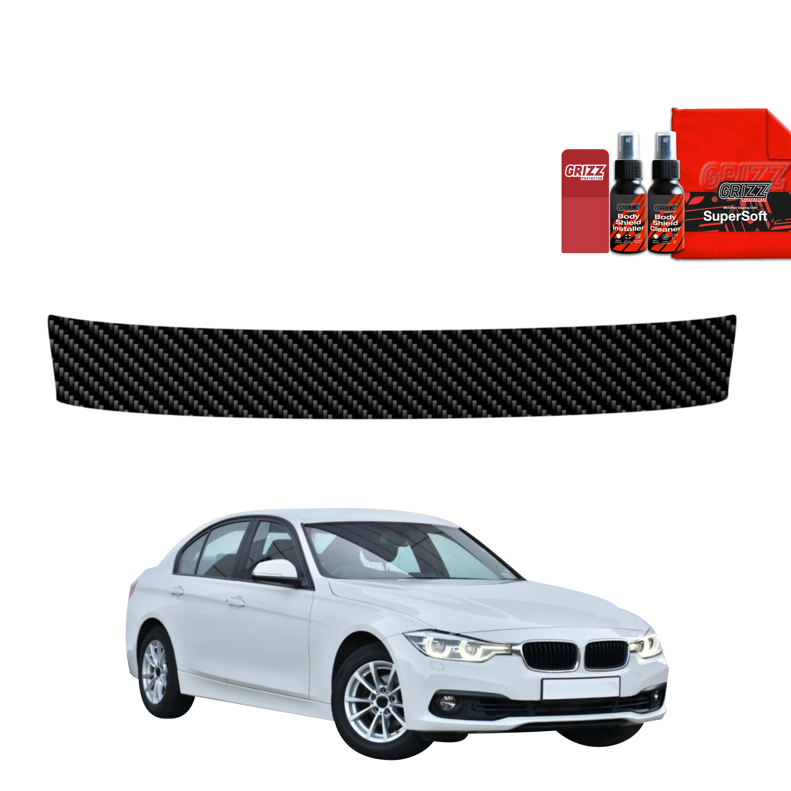 Kohlenstoff Schutzfolie Grizz Protector für Ladekante - BMW 3 F30 Sedan LCI (2015-2018)