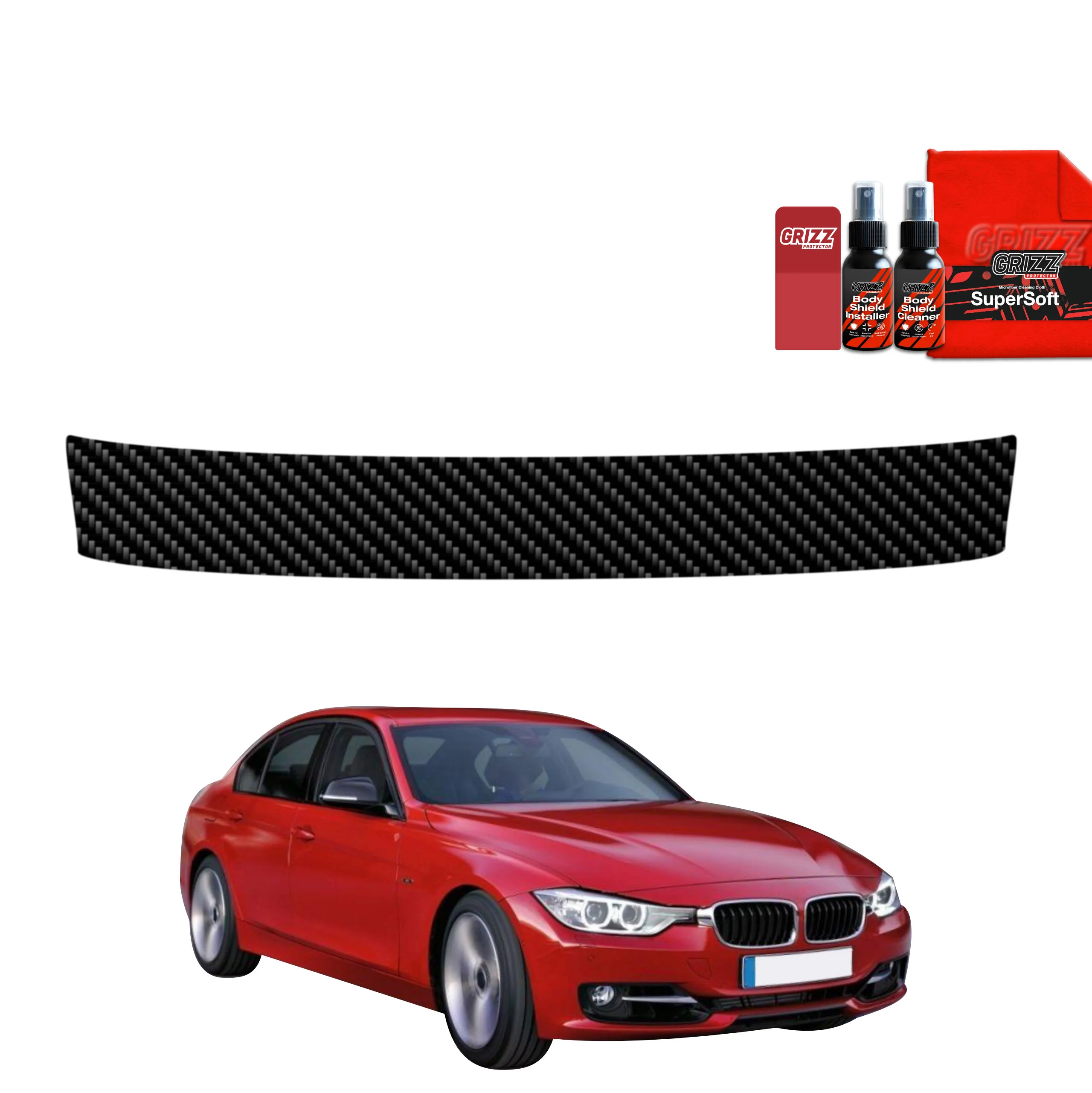 Kohlenstoff Schutzfolie Grizz Protector für Ladekante - BMW 3 F30 Sedan Pre-LCI (2011-2015)