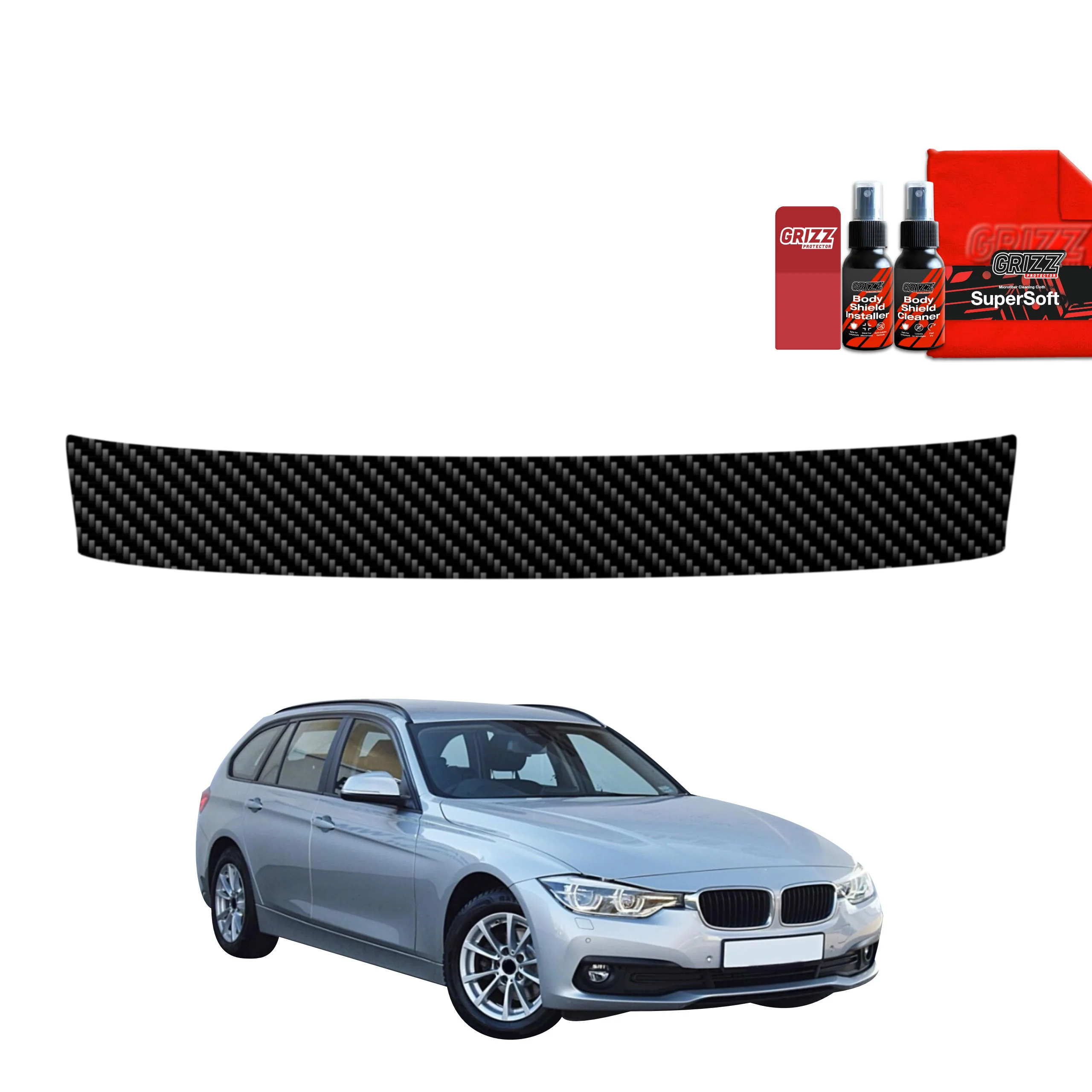 Kohlenstoff Schutzfolie Grizz Protector für Ladekante - BMW 3 F31 Kombi LCI (2015-2018)