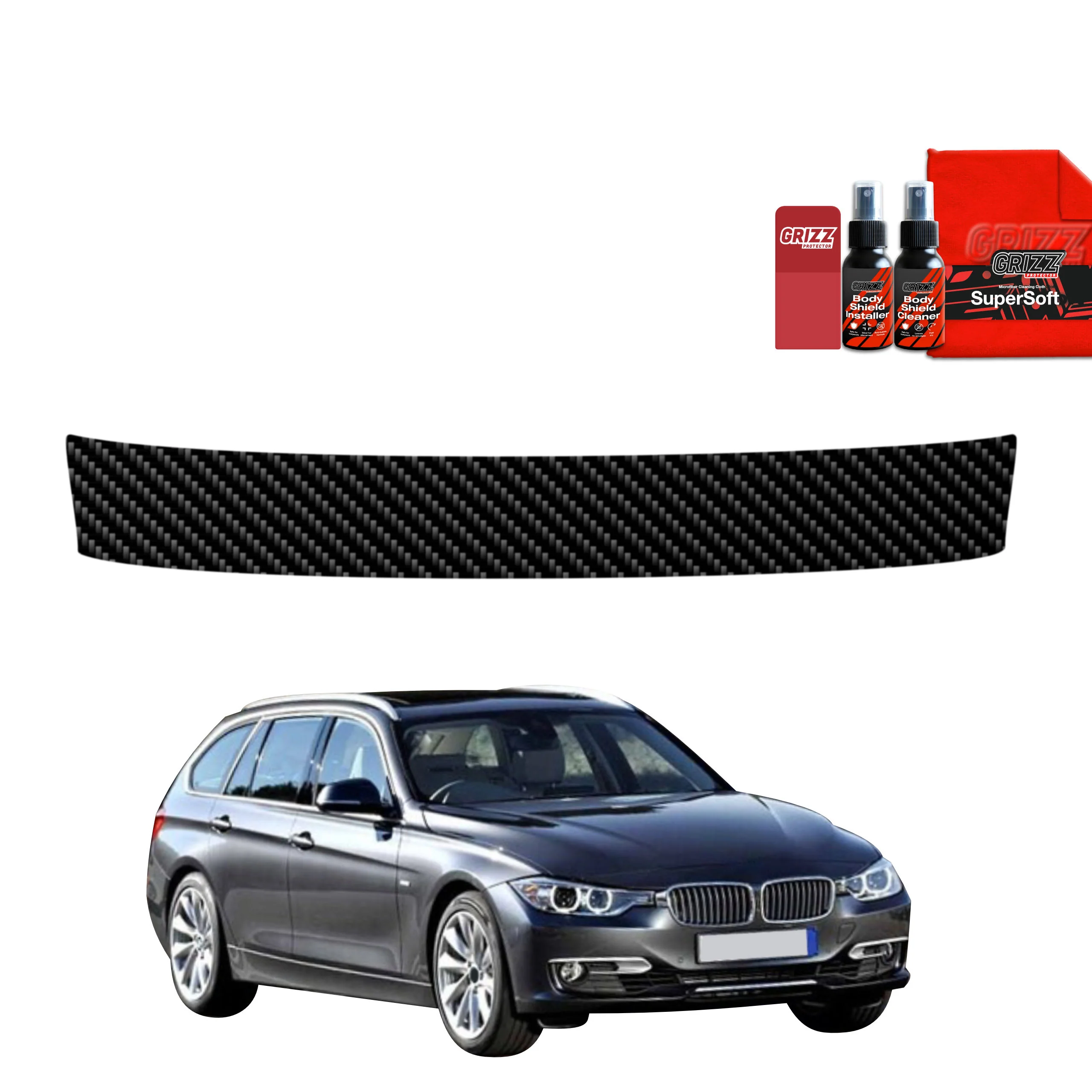 Kohlenstoff Schutzfolie Grizz Protector für Ladekante - BMW 3 F31 Kombi Pre-LCI (2011-2015)