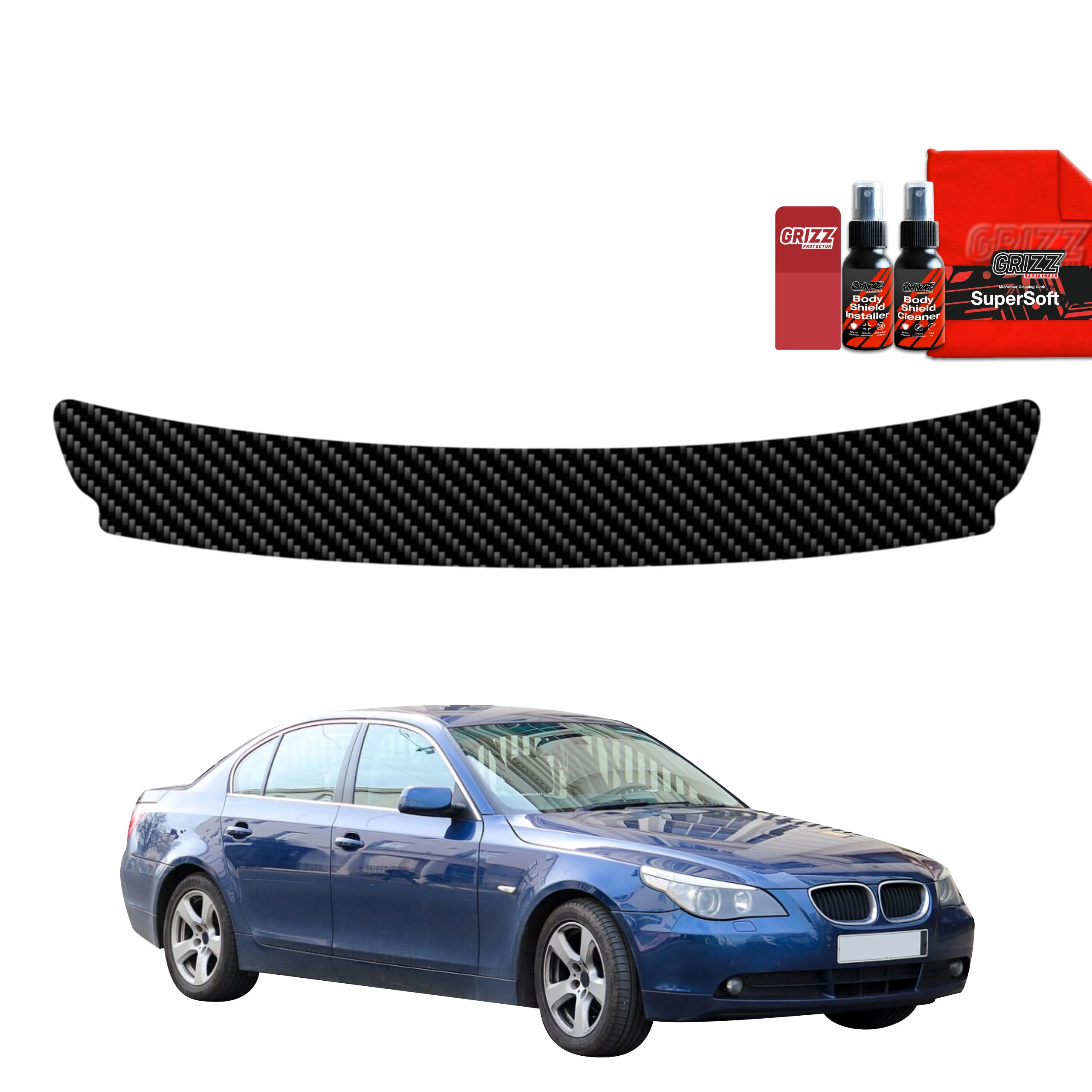 Kohlenstoff Schutzfolie Grizz Protector für Ladekante - BMW 5 E60 Sedan PreLCI (2003-2007)