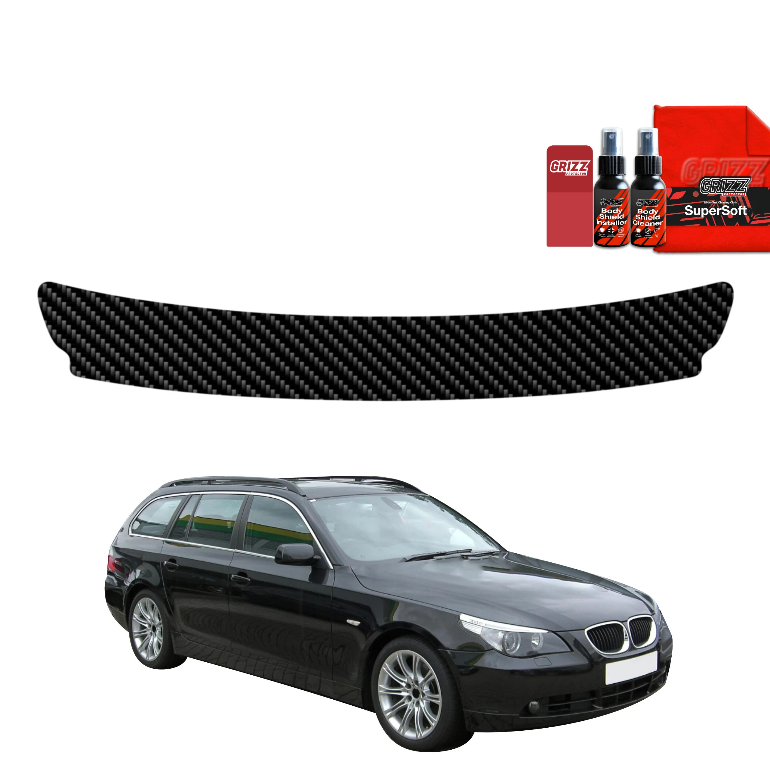 Kohlenstoff Schutzfolie Grizz Protector für Ladekante - BMW 5 E61 Kombi PreLCI (2003-2007)