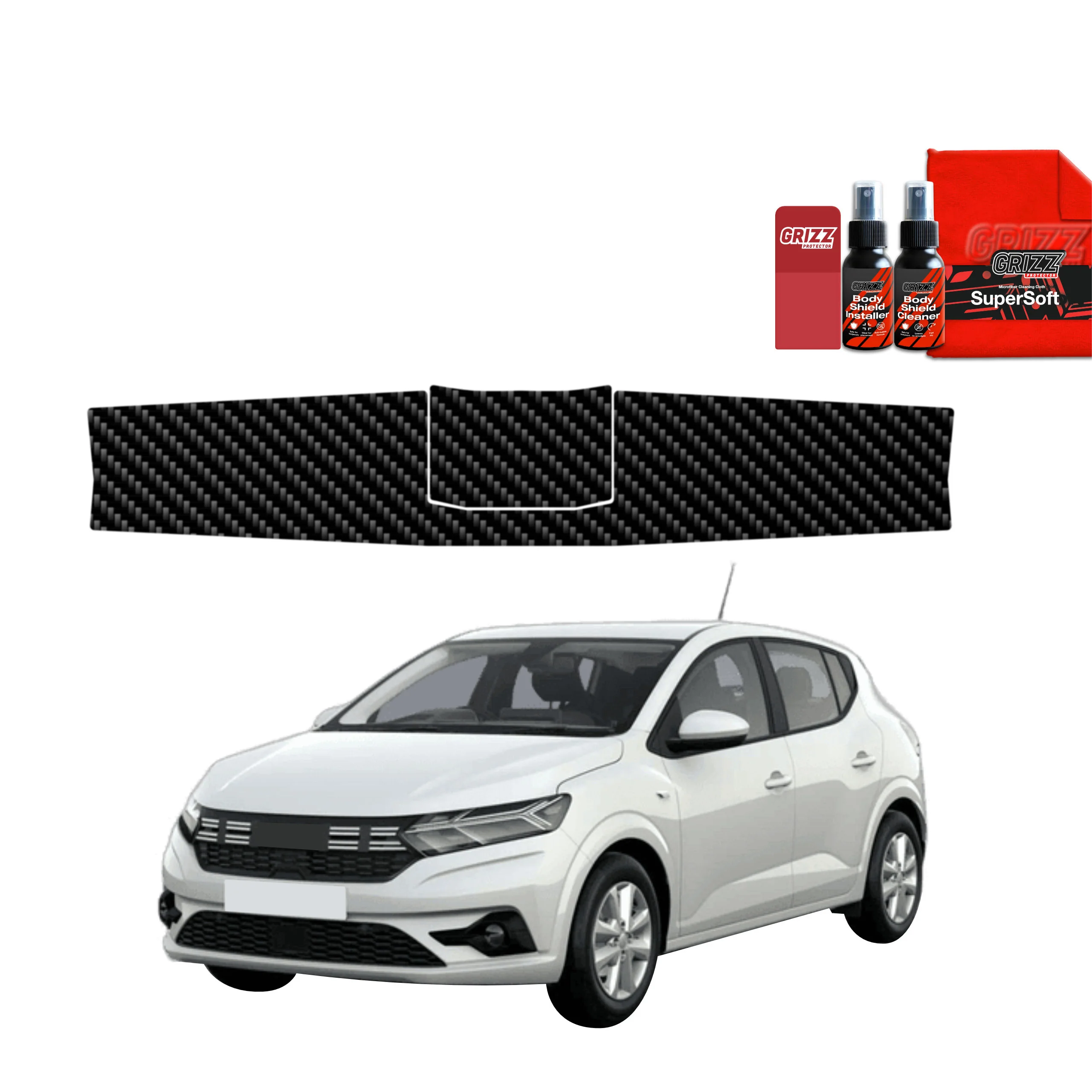 Kohlenstoff Schutzfolie Grizz Protector für Ladekante - Dacia Sandero (2020-2025)