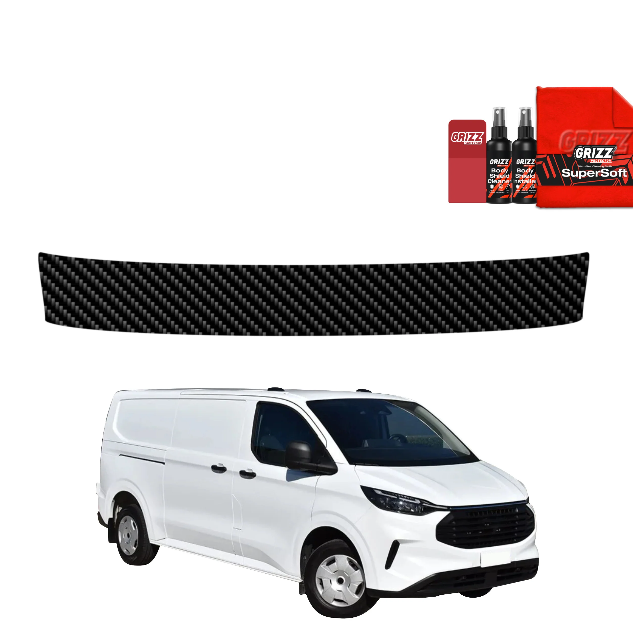 Kohlenstoff Schutzfolie Grizz Protector für Ladekante - Ford Custom (2023-2026)