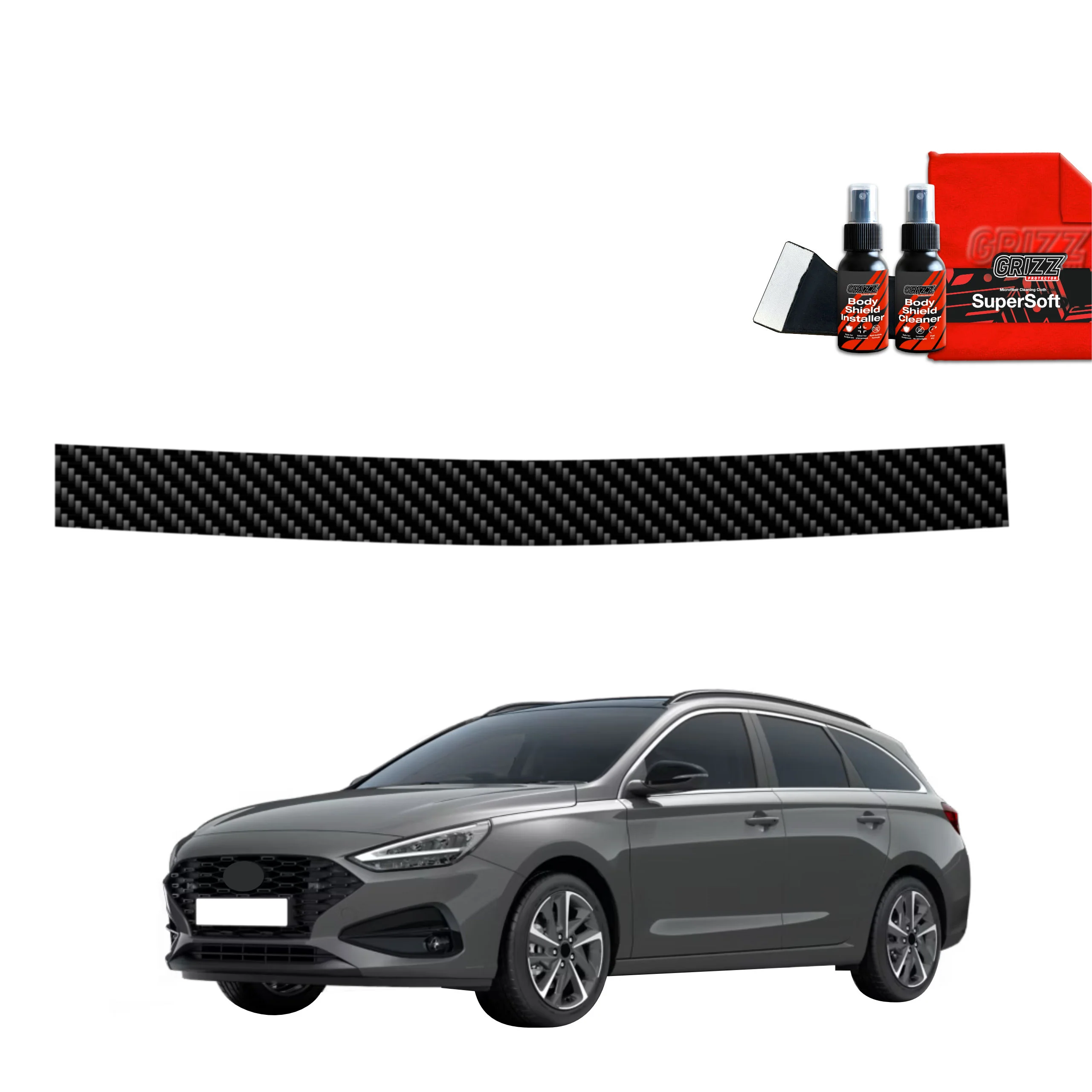 Kohlenstoff Schutzfolie Grizz Protector für Ladekante - Hyundai i30 Wagon (2020-2025)