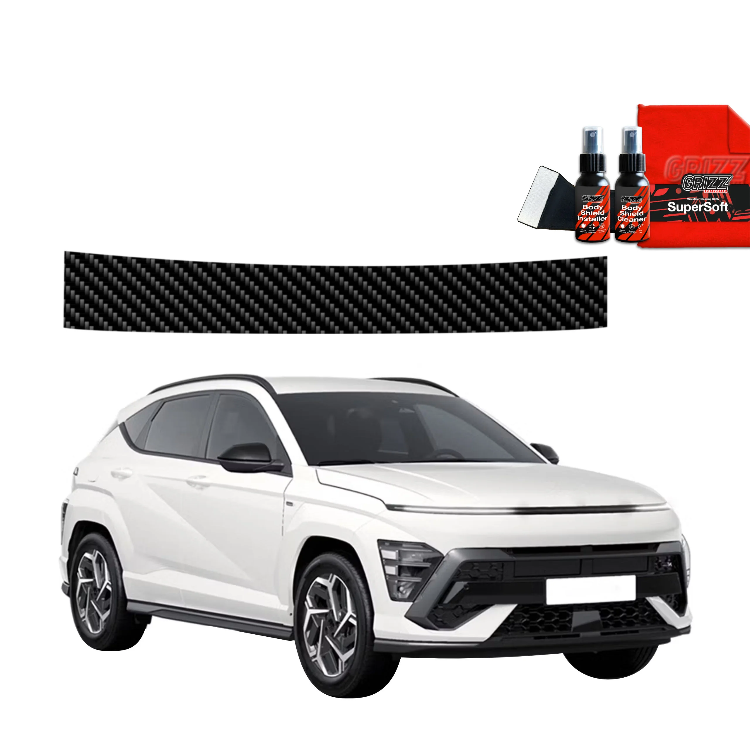 Kohlenstoff Schutzfolie Grizz Protector für Ladekante - Hyundai Kona N-Line (2023-2025)