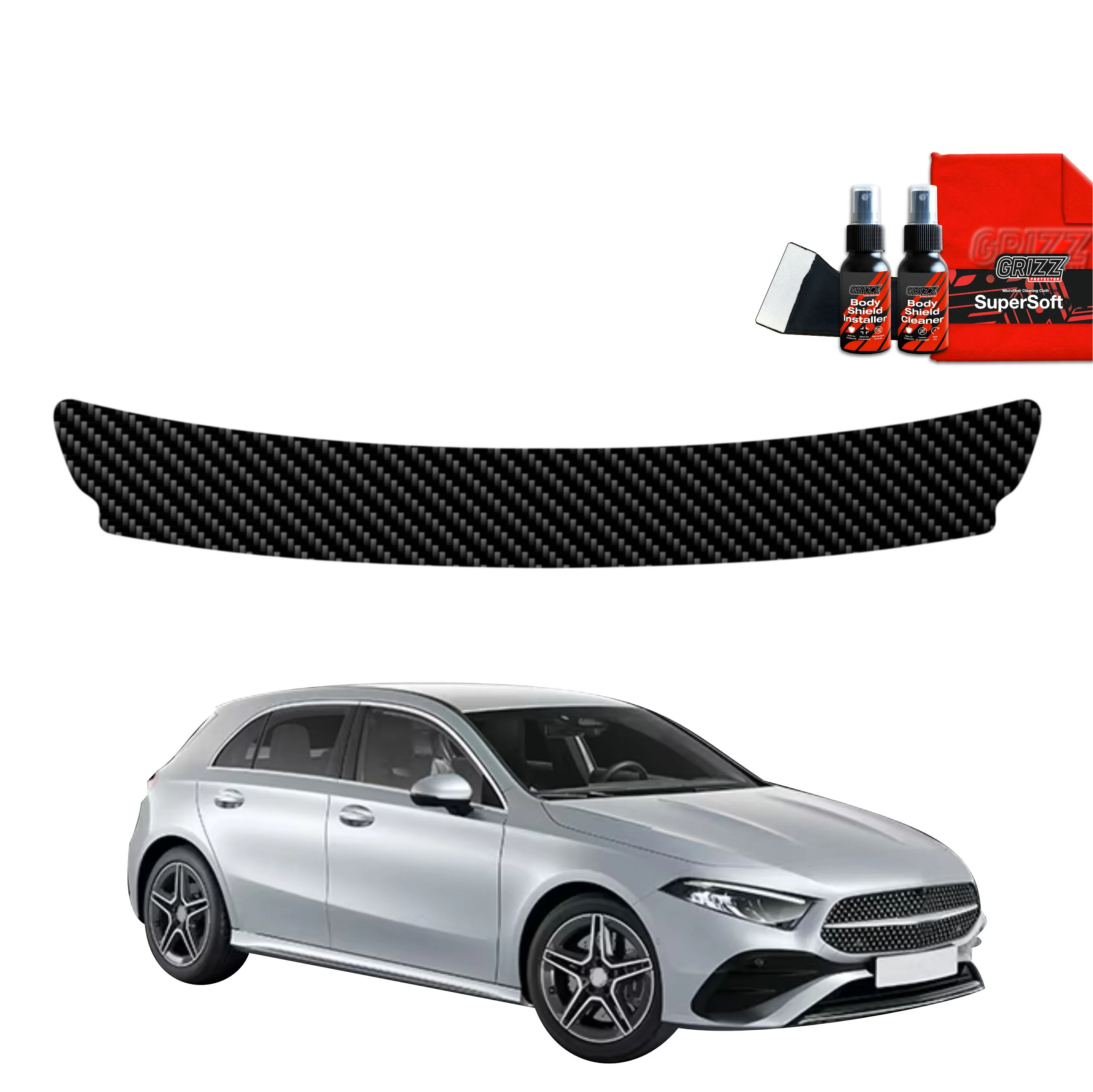 Kohlenstoff Schutzfolie Grizz Protector für Ladekante - Mercedes A Klasse W177 (2018-2025)