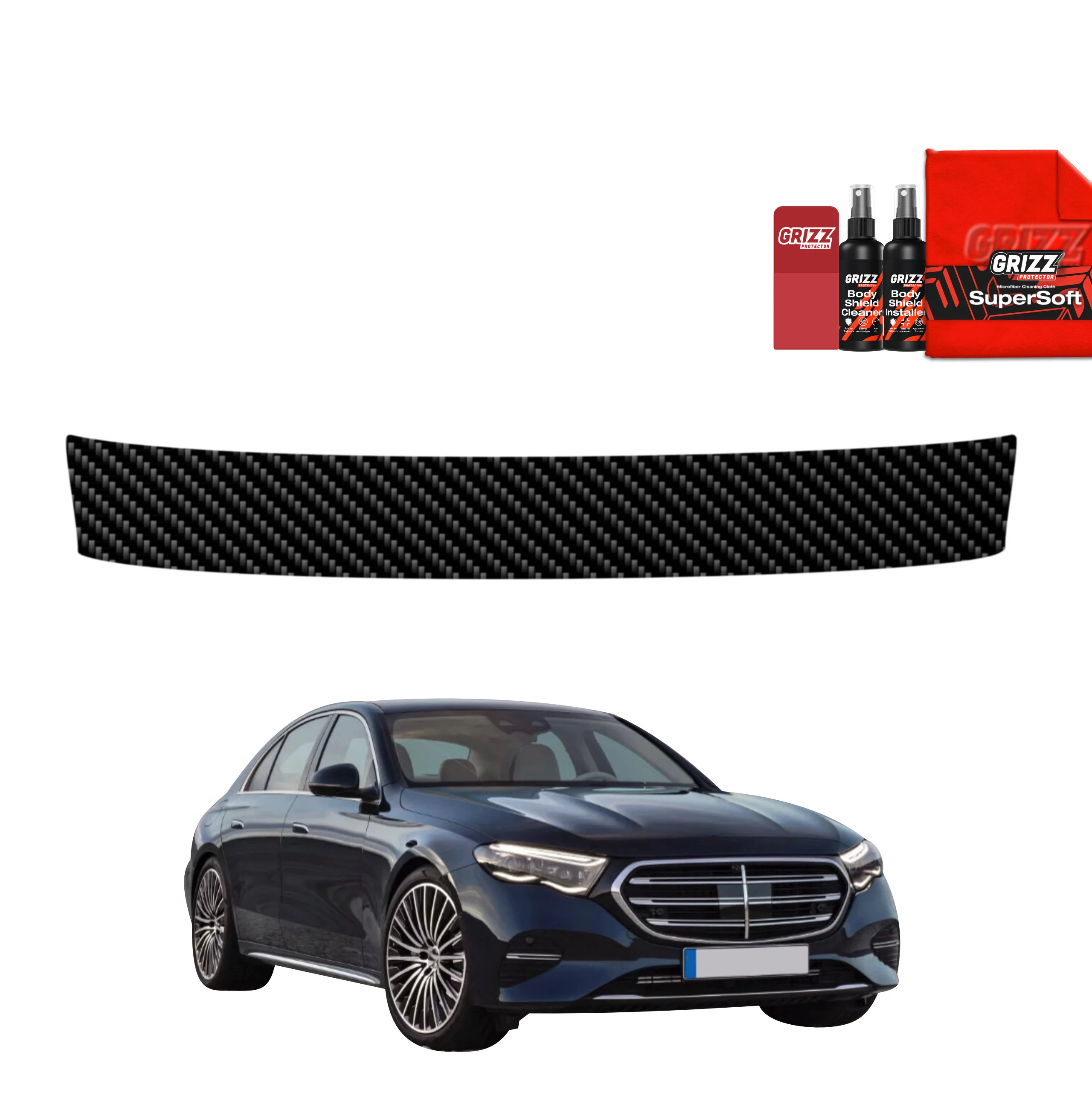 Kohlenstoff Schutzfolie Grizz Protector für Ladekante - Mercedes E Klasa (2016-2023)