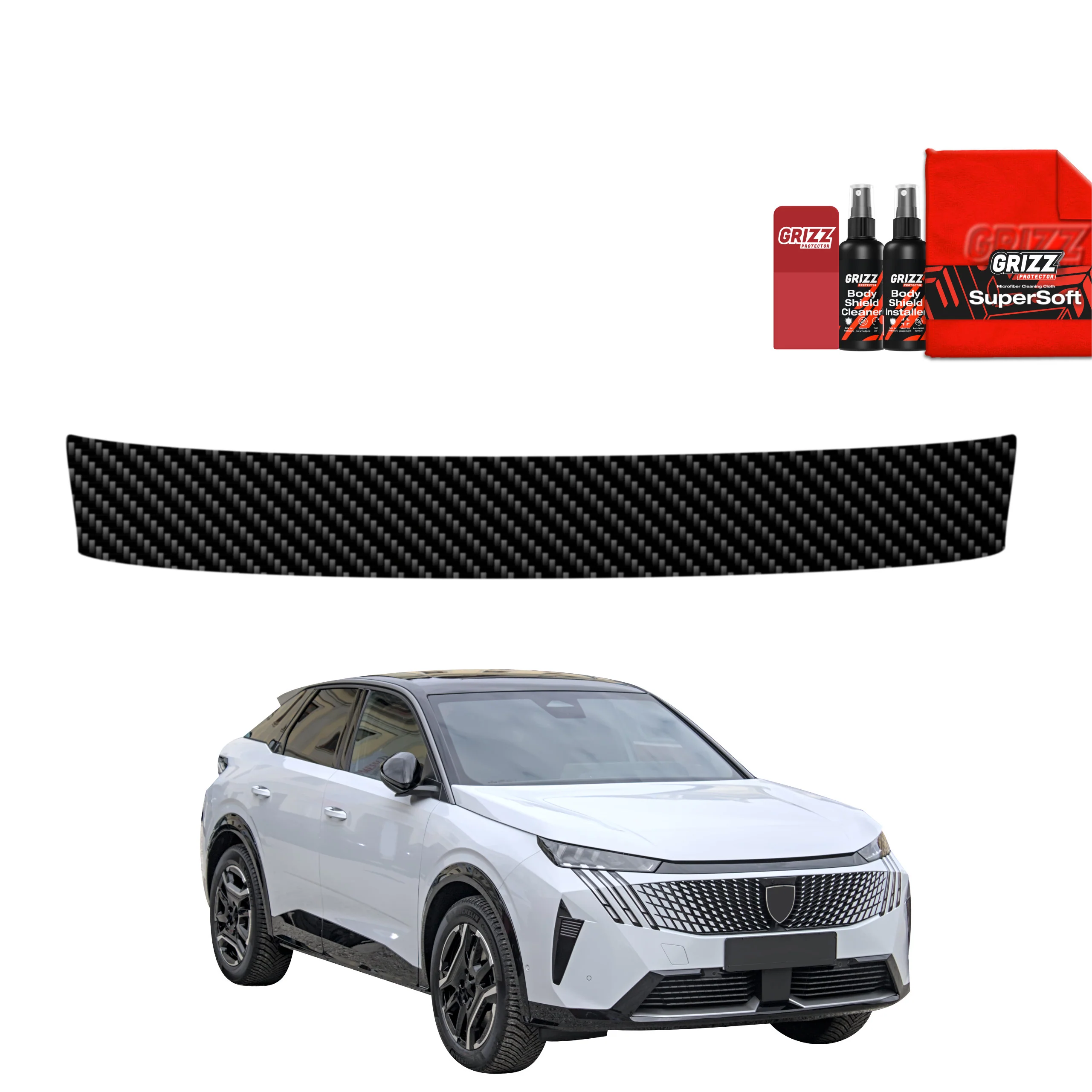 Kohlenstoff Schutzfolie Grizz Protector für Ladekante - Peugeot 3008 (2024-2025)
