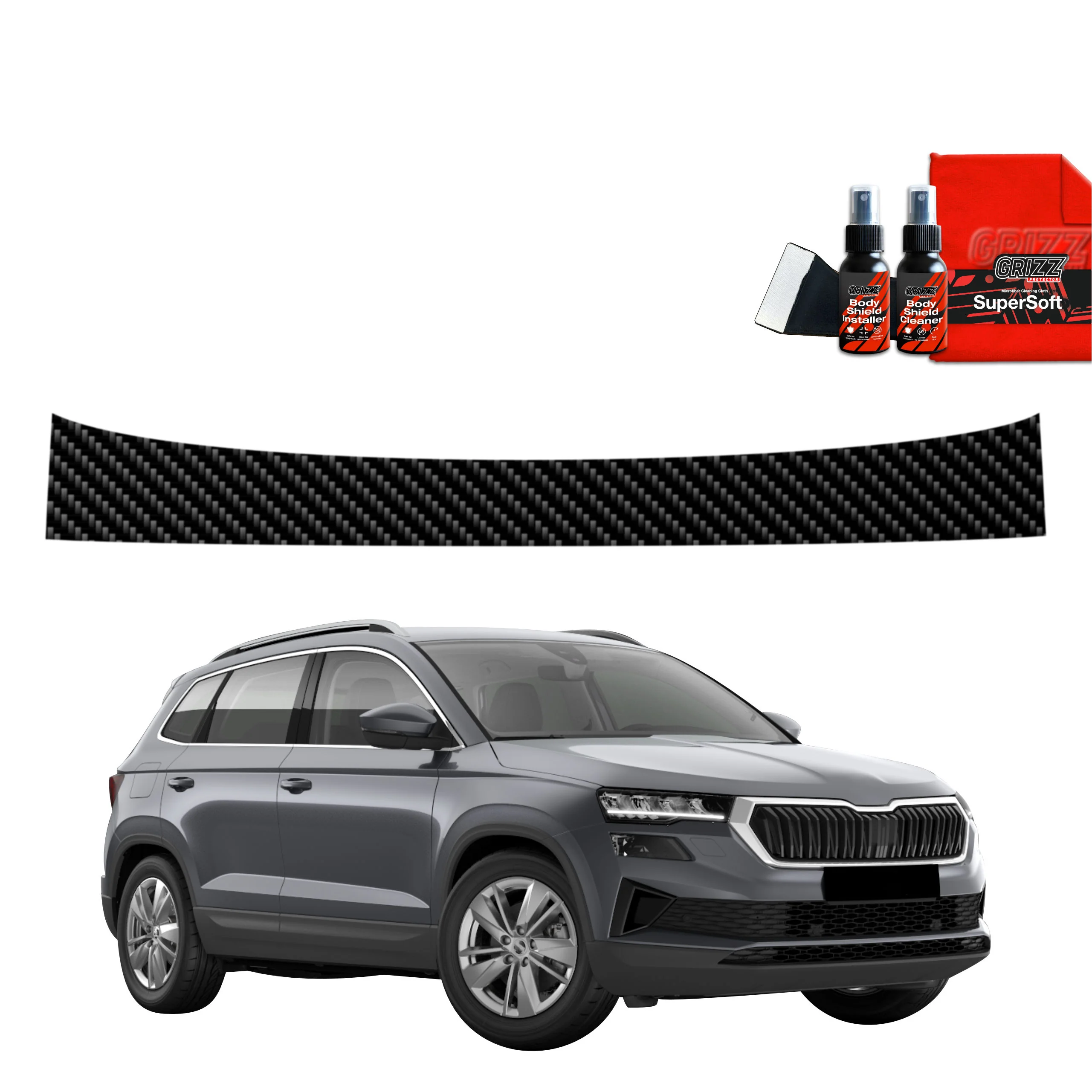 Kohlenstoff Schutzfolie Grizz Protector für Ladekante - Skoda Karoq (2022-2025)