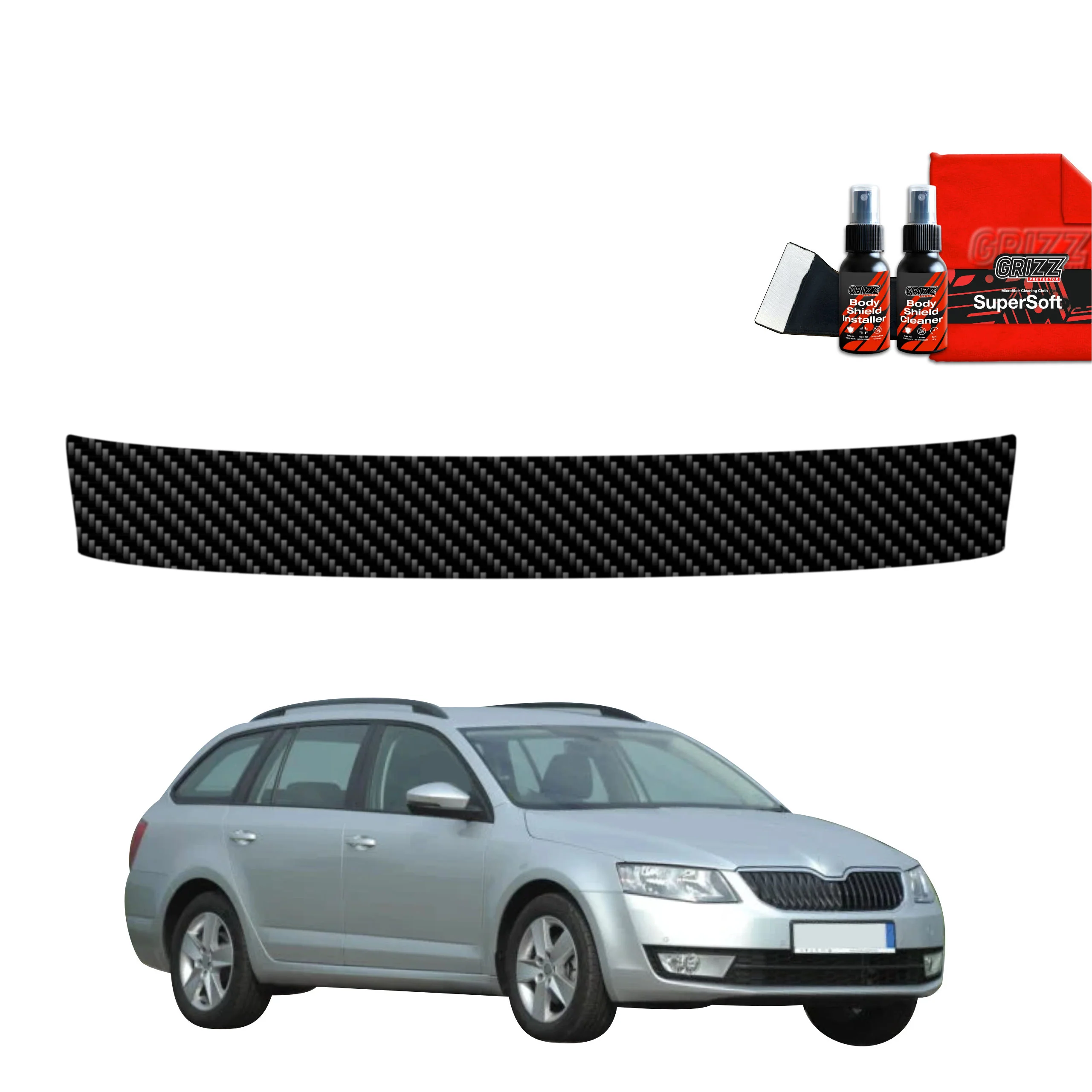 Kohlenstoff Schutzfolie Grizz Protector für Ladekante - Skoda Octavia 3 Kombi 5D (2017-2020)
