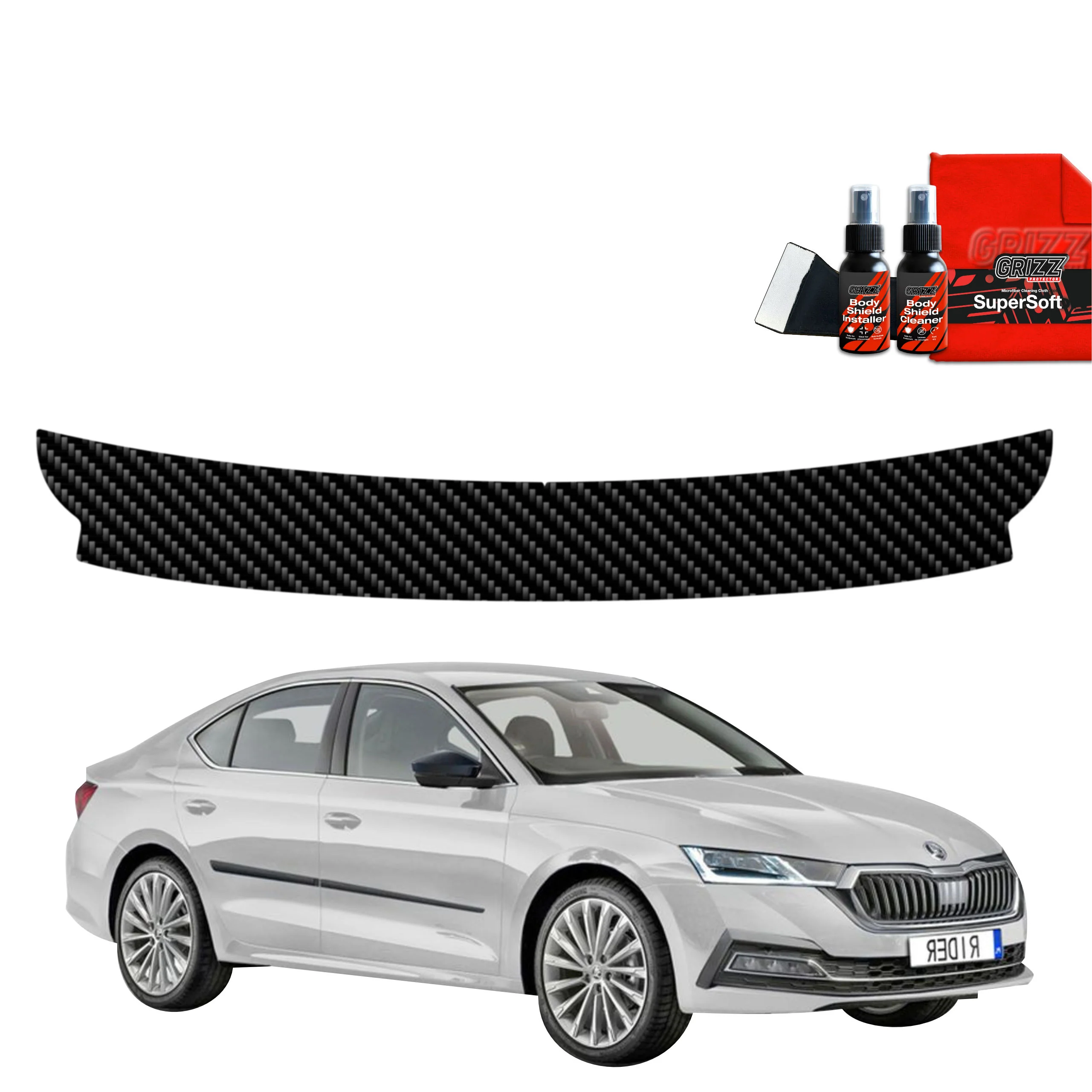 Kohlenstoff Schutzfolie Grizz Protector für Ladekante - Skoda Octavia 4 Hatchback (2019-2024)