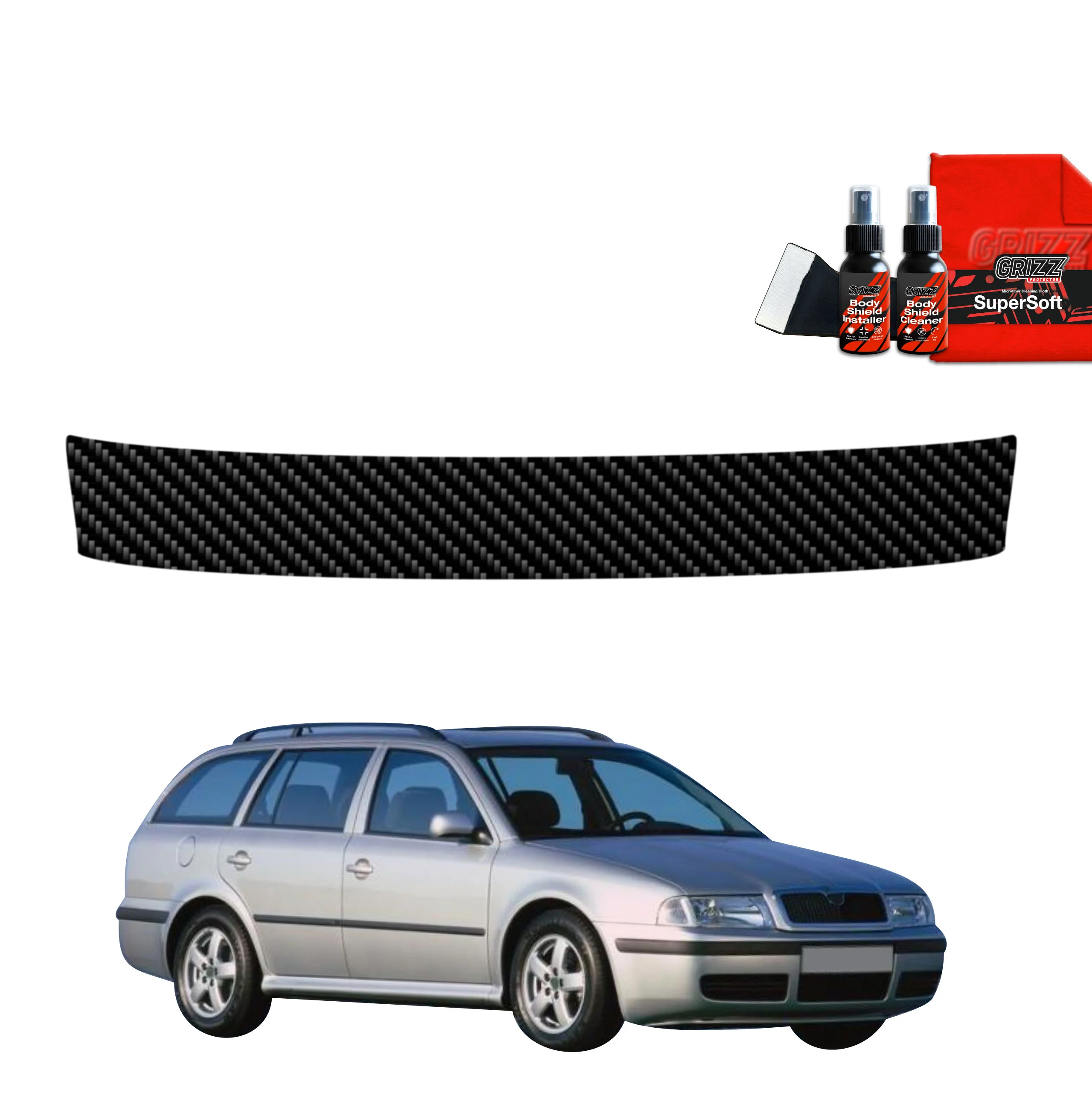Kohlenstoff Schutzfolie Grizz Protector für Ladekante - Skoda Octavia Kombi (1996-2010)