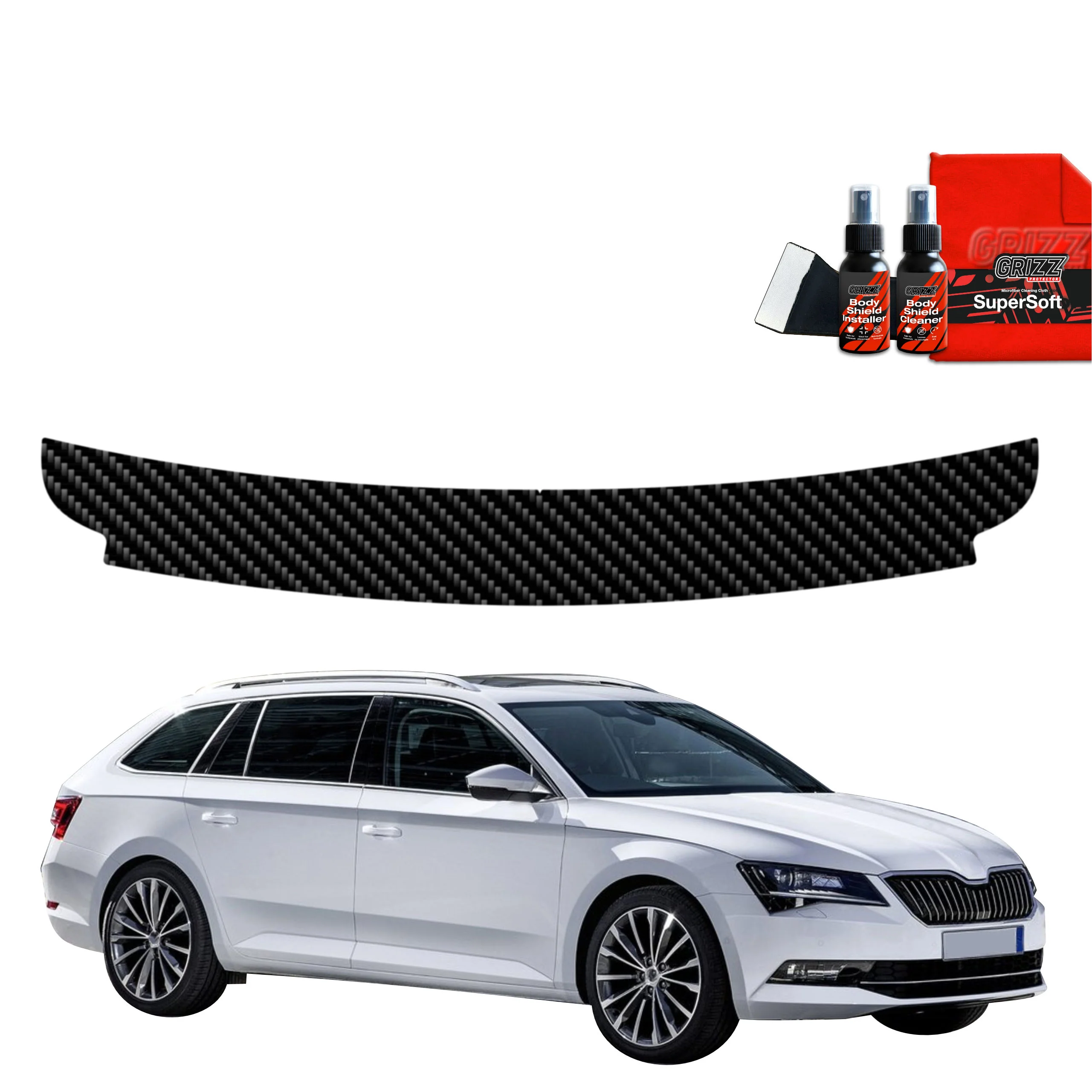 Kohlenstoff Schutzfolie Grizz Protector für Ladekante - Skoda Superb 3 Combi (2016-2019)