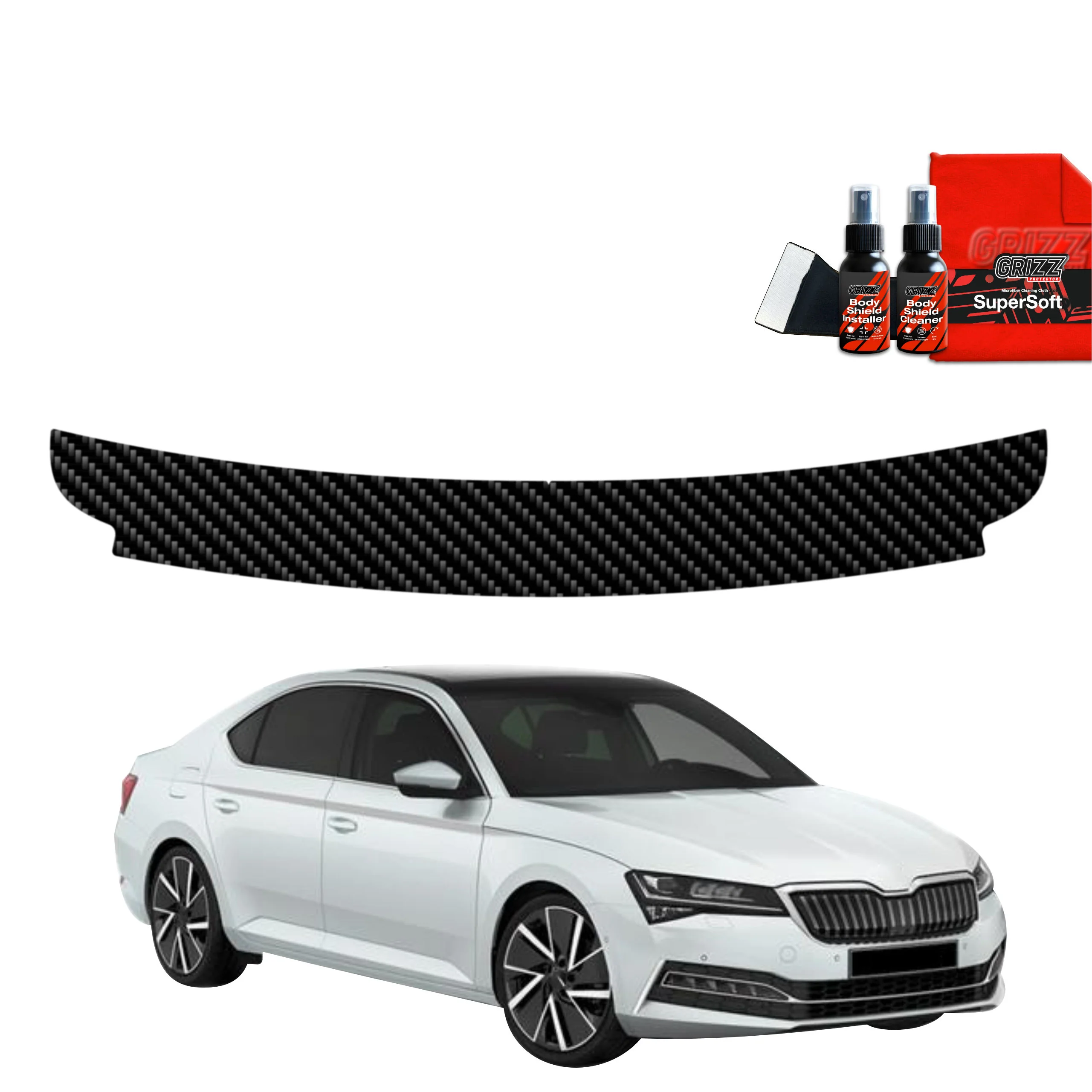 Kohlenstoff Schutzfolie Grizz Protector für Ladekante - Skoda Superb 3 Liftback (2019-2023)