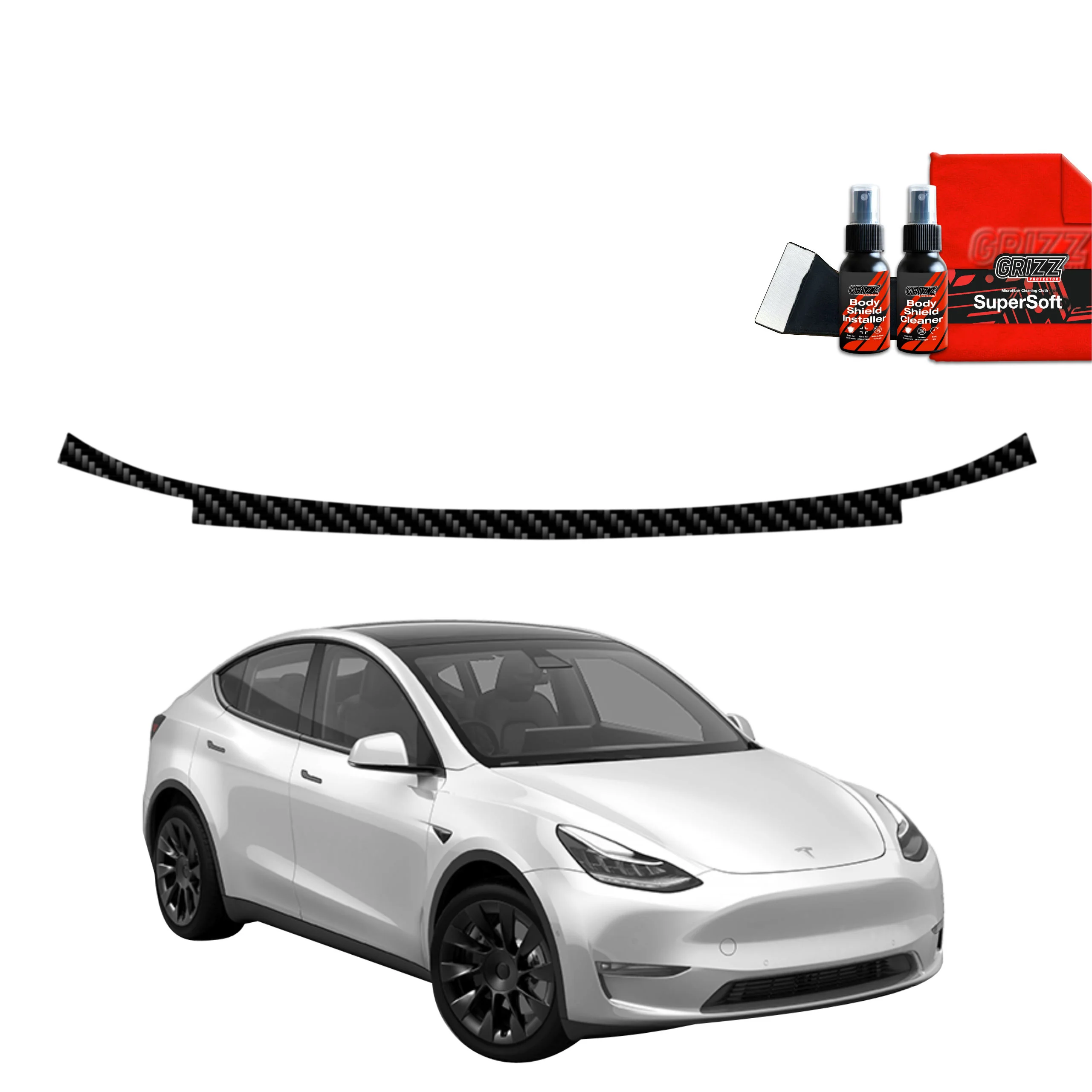 Kohlenstoff Schutzfolie Grizz Protector für Ladekante - Tesla Model Y (2020-2024)